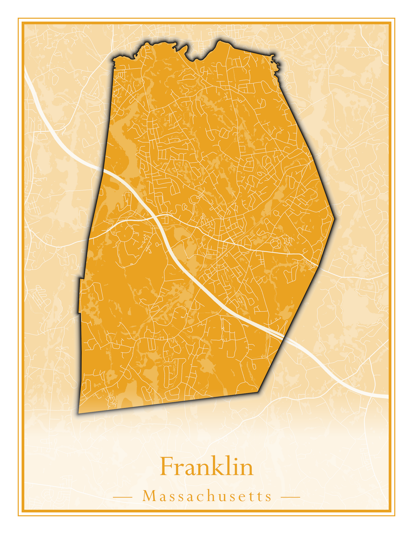 Massachusetts Towns - Street Map (Framingham - Gardner)