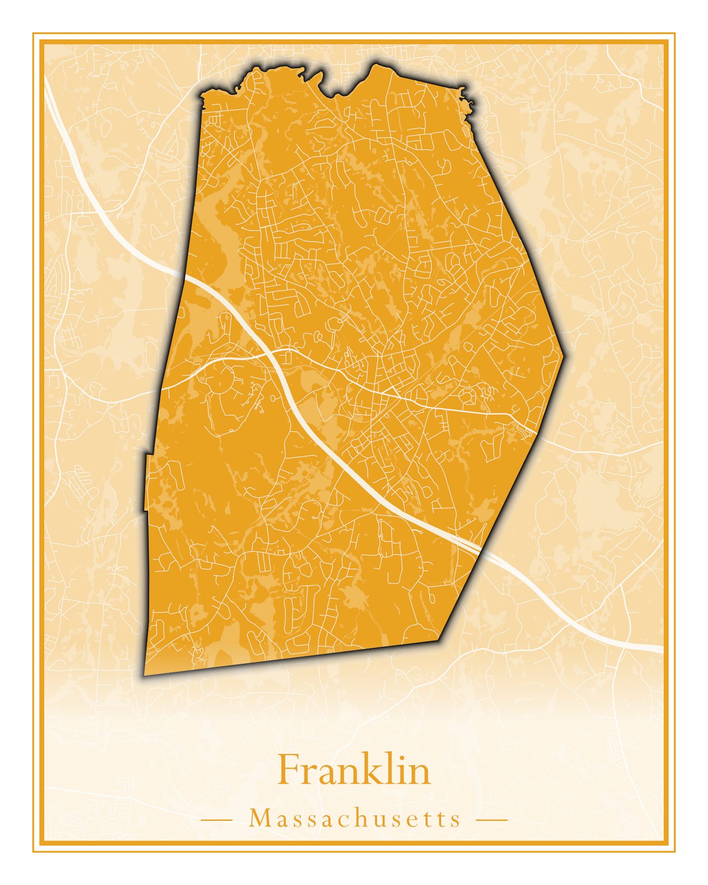 Massachusetts Towns - Street Map (Framingham - Gardner)