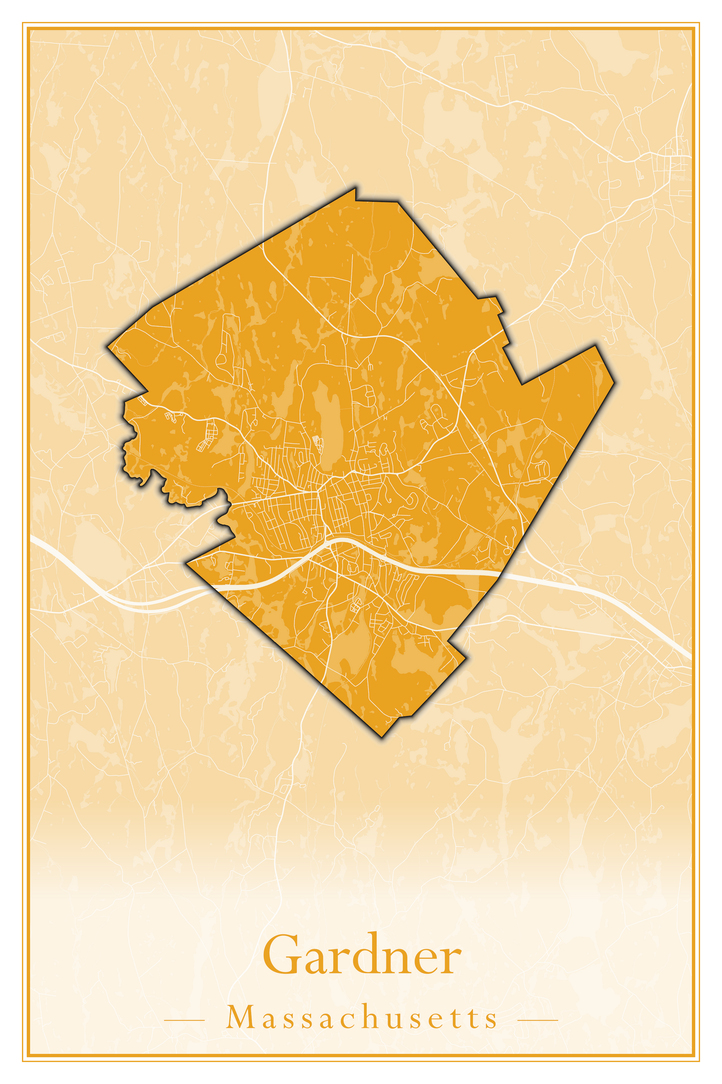 Massachusetts Towns - Street Map (Framingham - Gardner)