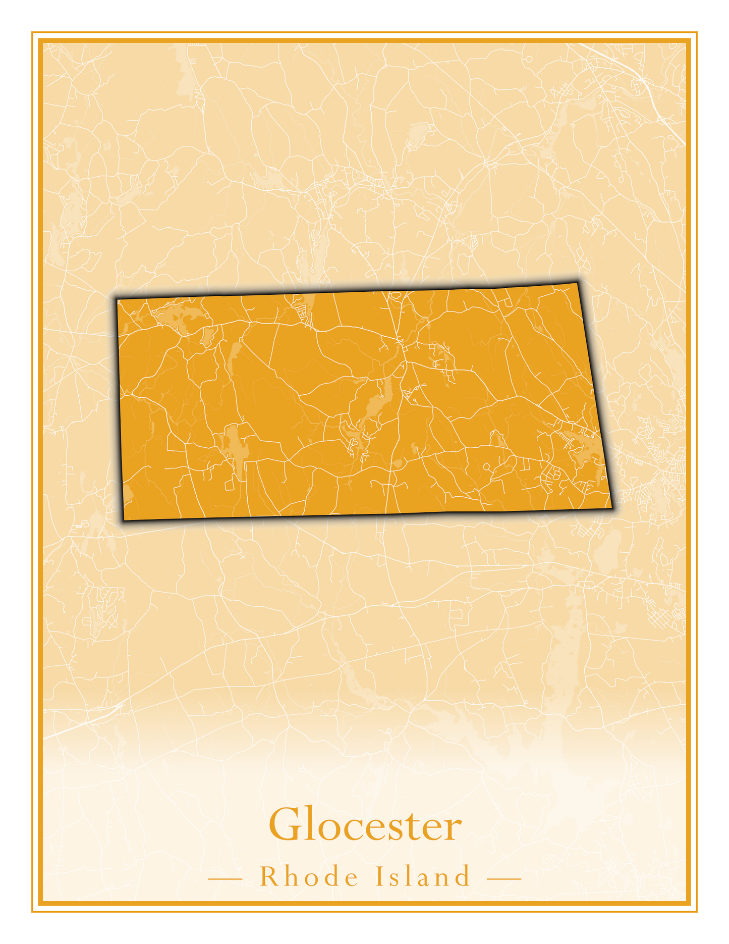 Rhode Island Towns - Street Map (Glocester - Johnston)