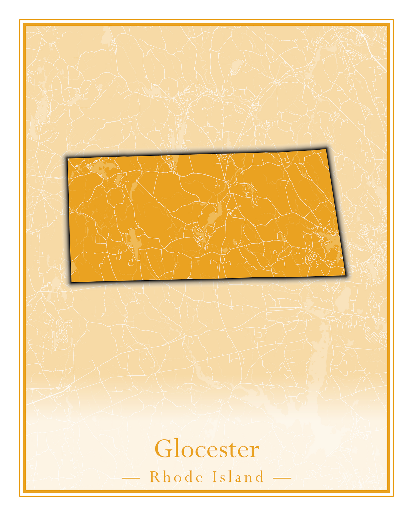 Rhode Island Towns - Street Map (Glocester - Johnston)