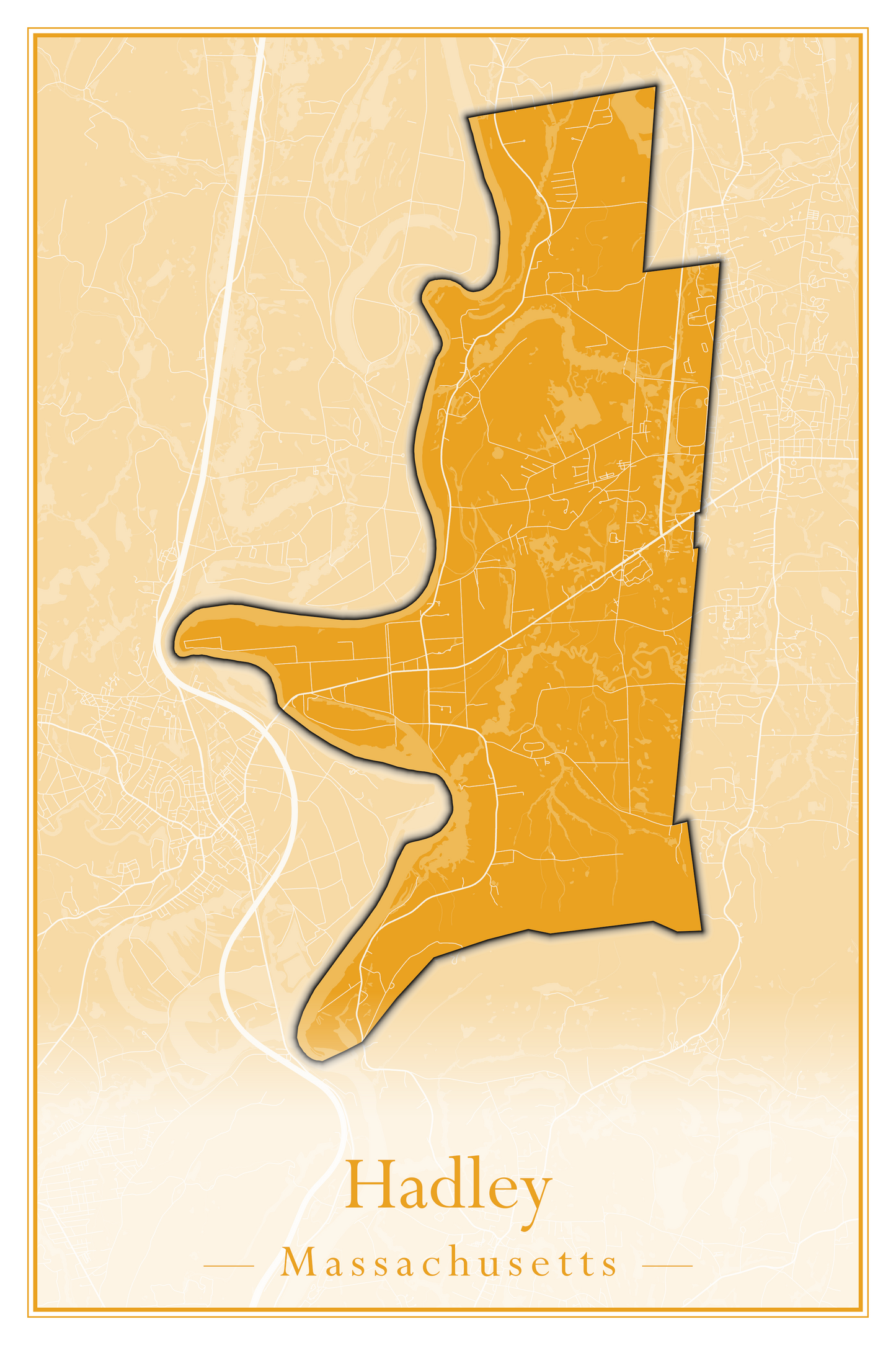 Massachusetts Towns - Street Map (Hadley - Hampden)