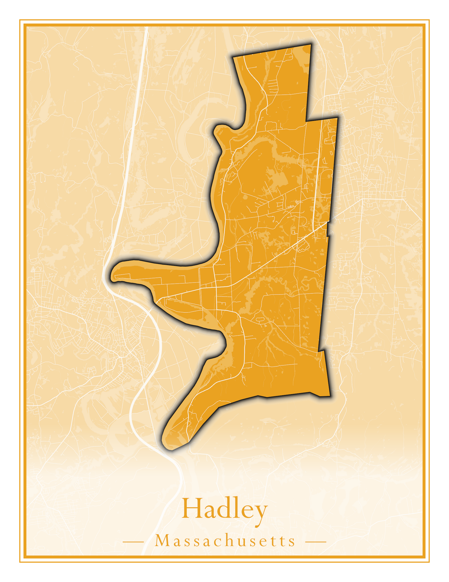 Massachusetts Towns - Street Map (Hadley - Hampden)