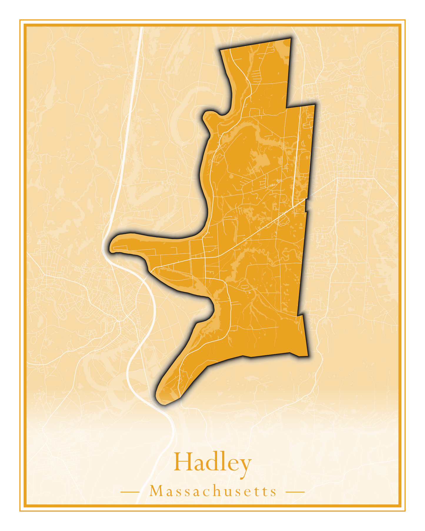 Massachusetts Towns - Street Map (Hadley - Hampden)