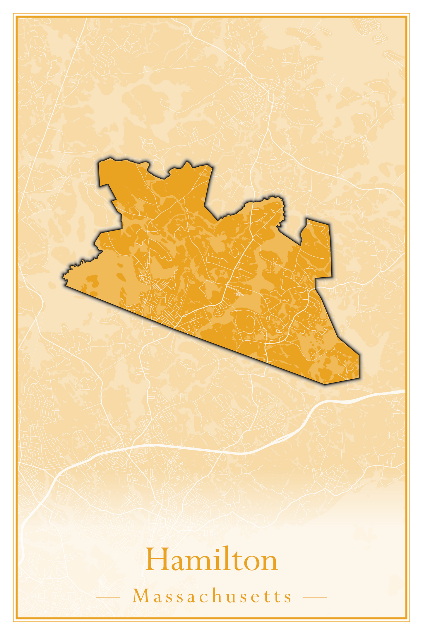 Massachusetts Towns - Street Map (Hadley - Hampden)