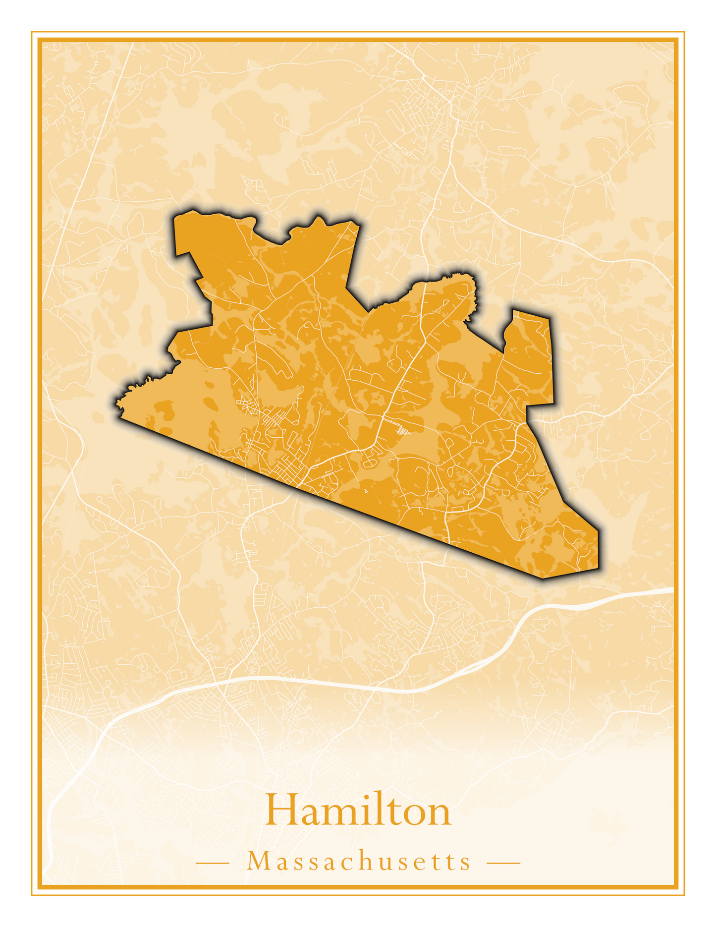 Massachusetts Towns - Street Map (Hadley - Hampden)