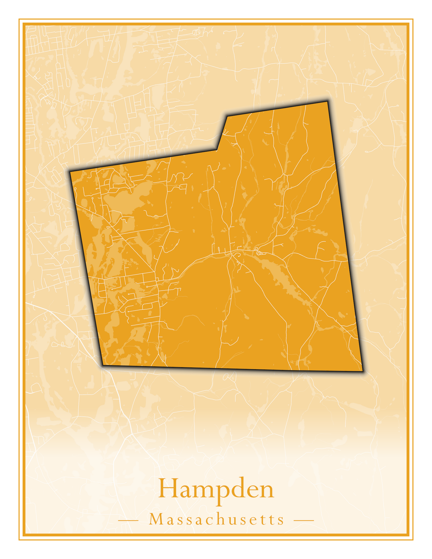 Massachusetts Towns - Street Map (Hadley - Hampden)