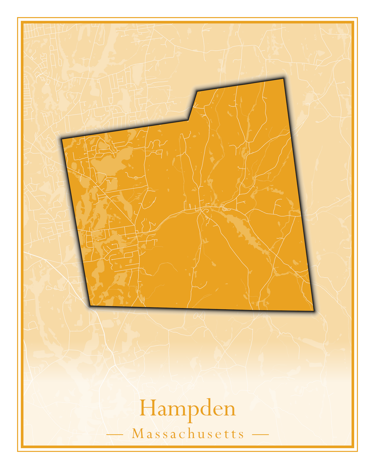 Massachusetts Towns - Street Map (Hadley - Hampden)