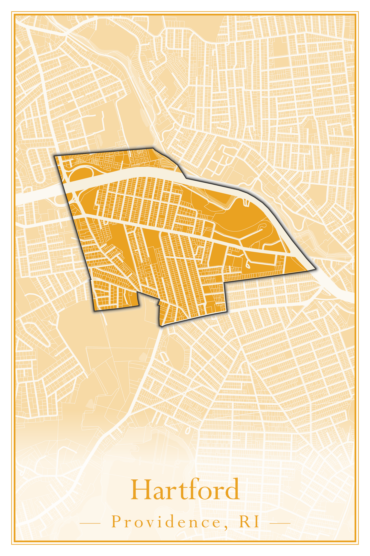 Providence Neighborhoods - Street Map (Hartford - Manton)