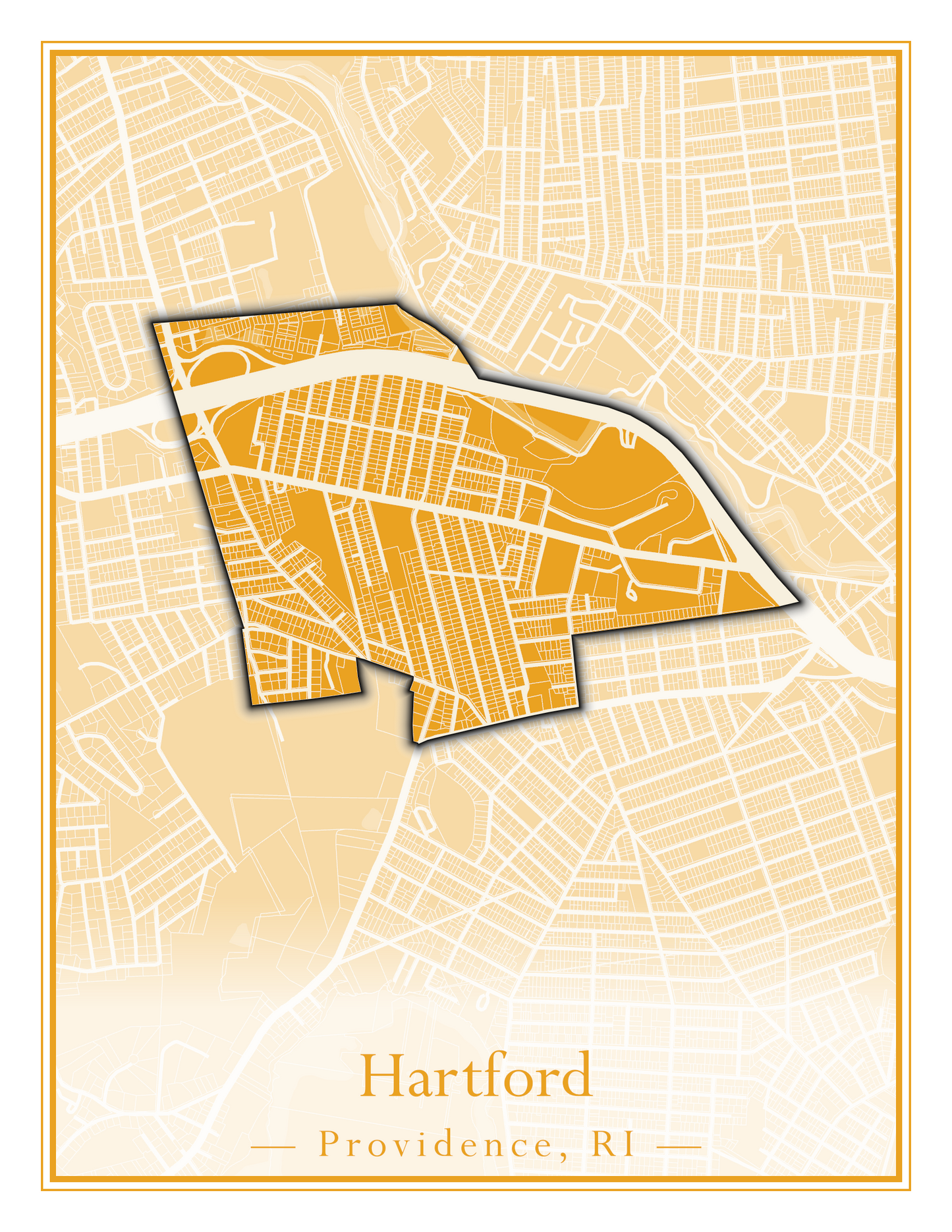 Providence Neighborhoods - Street Map (Hartford - Manton)