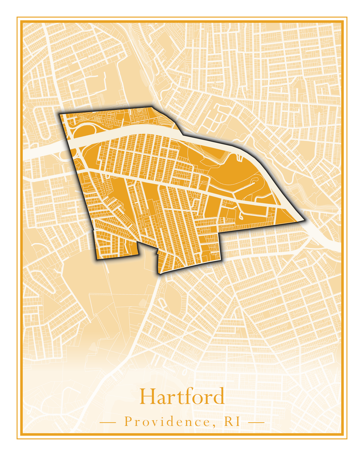 Providence Neighborhoods - Street Map (Hartford - Manton)