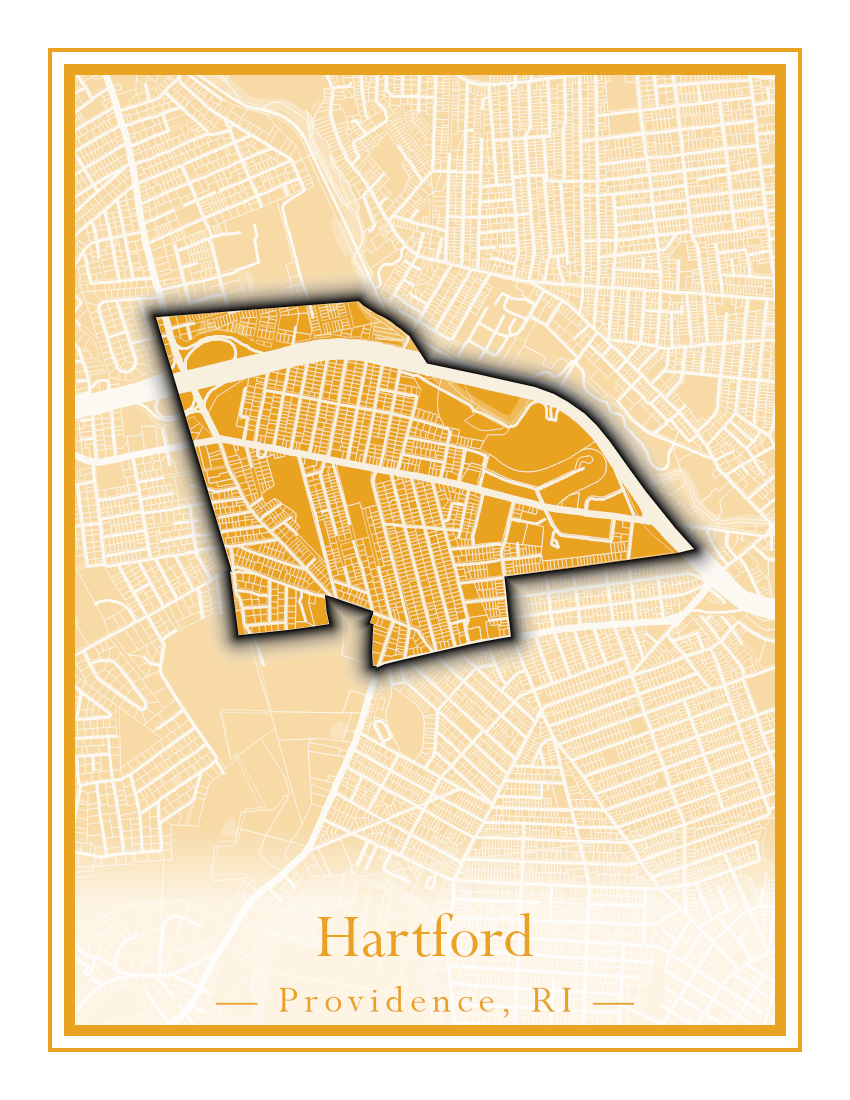 Providence Neighborhoods - Street Map (Hartford - Manton)