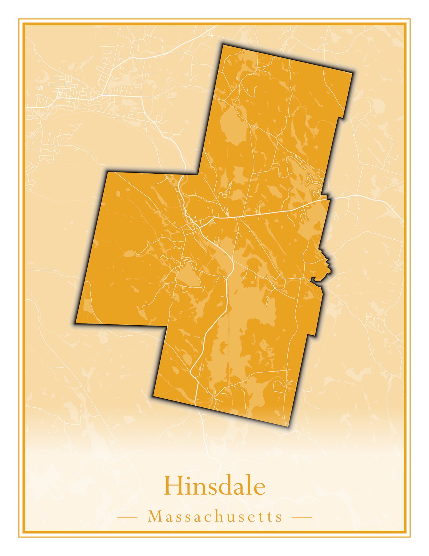 Massachusetts Towns - Street Map (Hawley - Hinsdale)