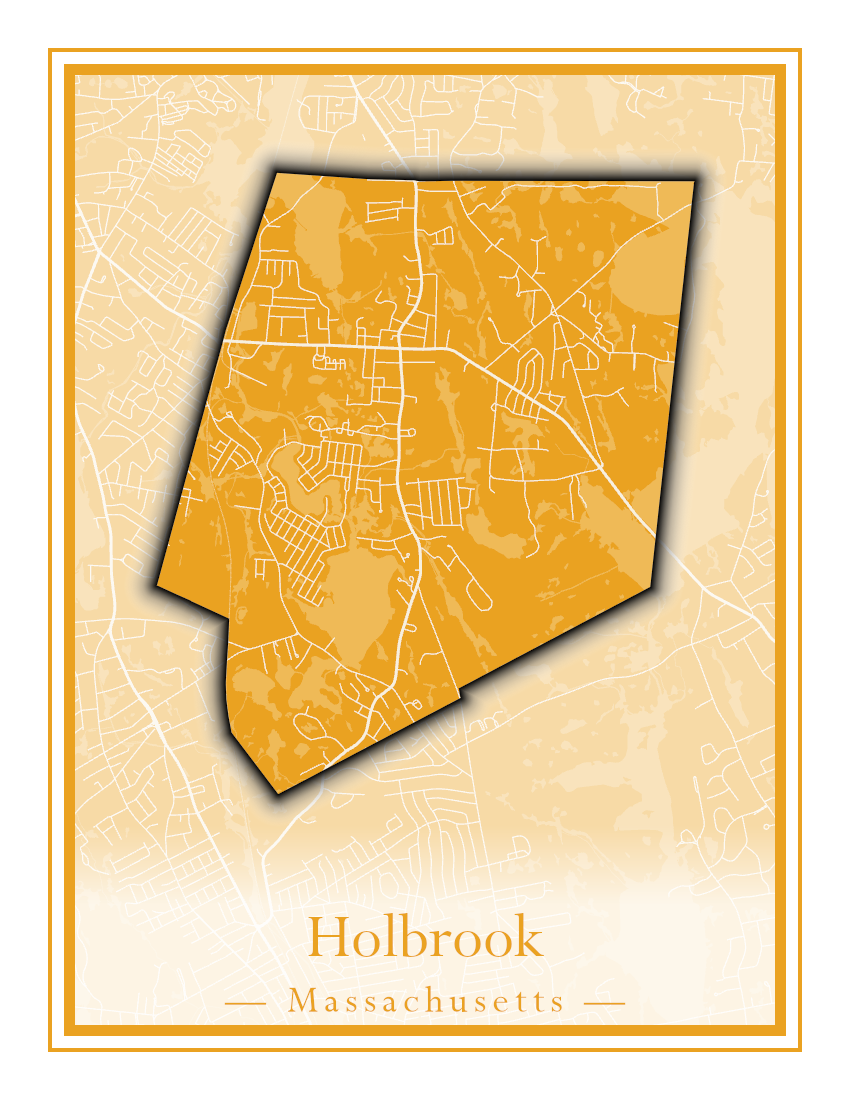 Massachusetts Towns - Street Map (Holbrook - Holliston)