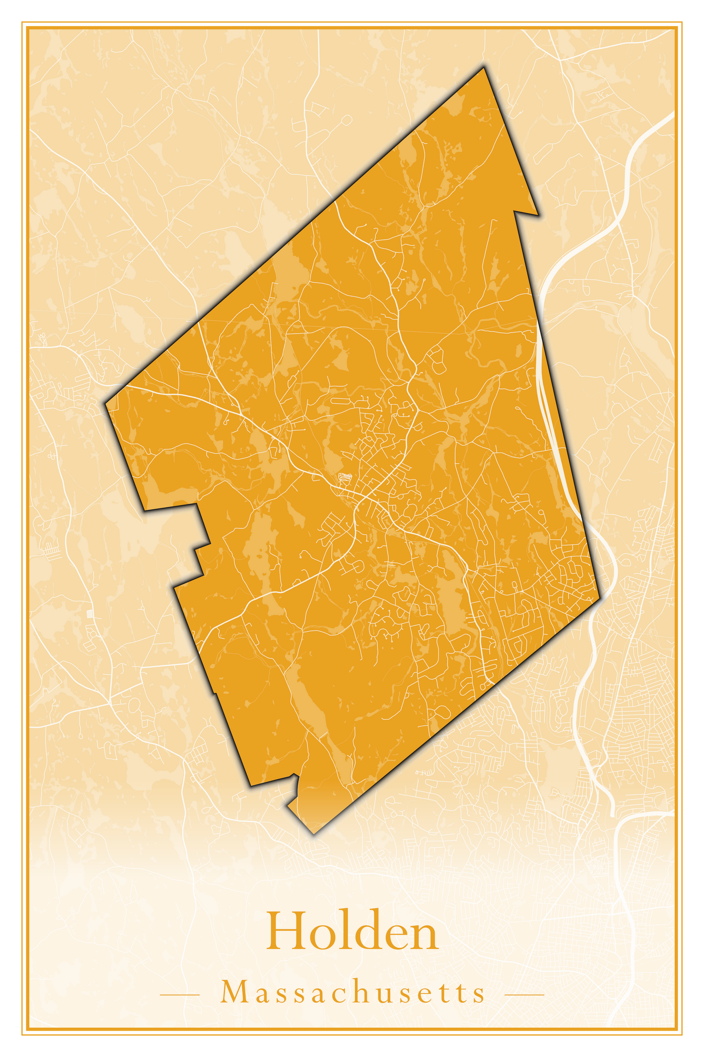 Massachusetts Towns - Street Map (Holbrook - Holliston)