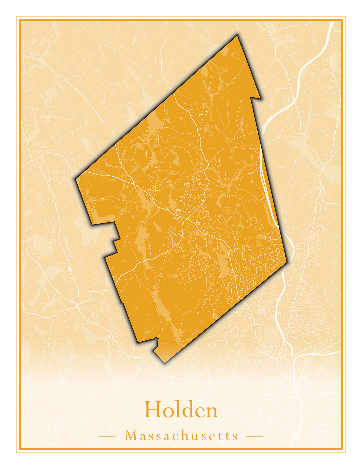 Massachusetts Towns - Street Map (Holbrook - Holliston)