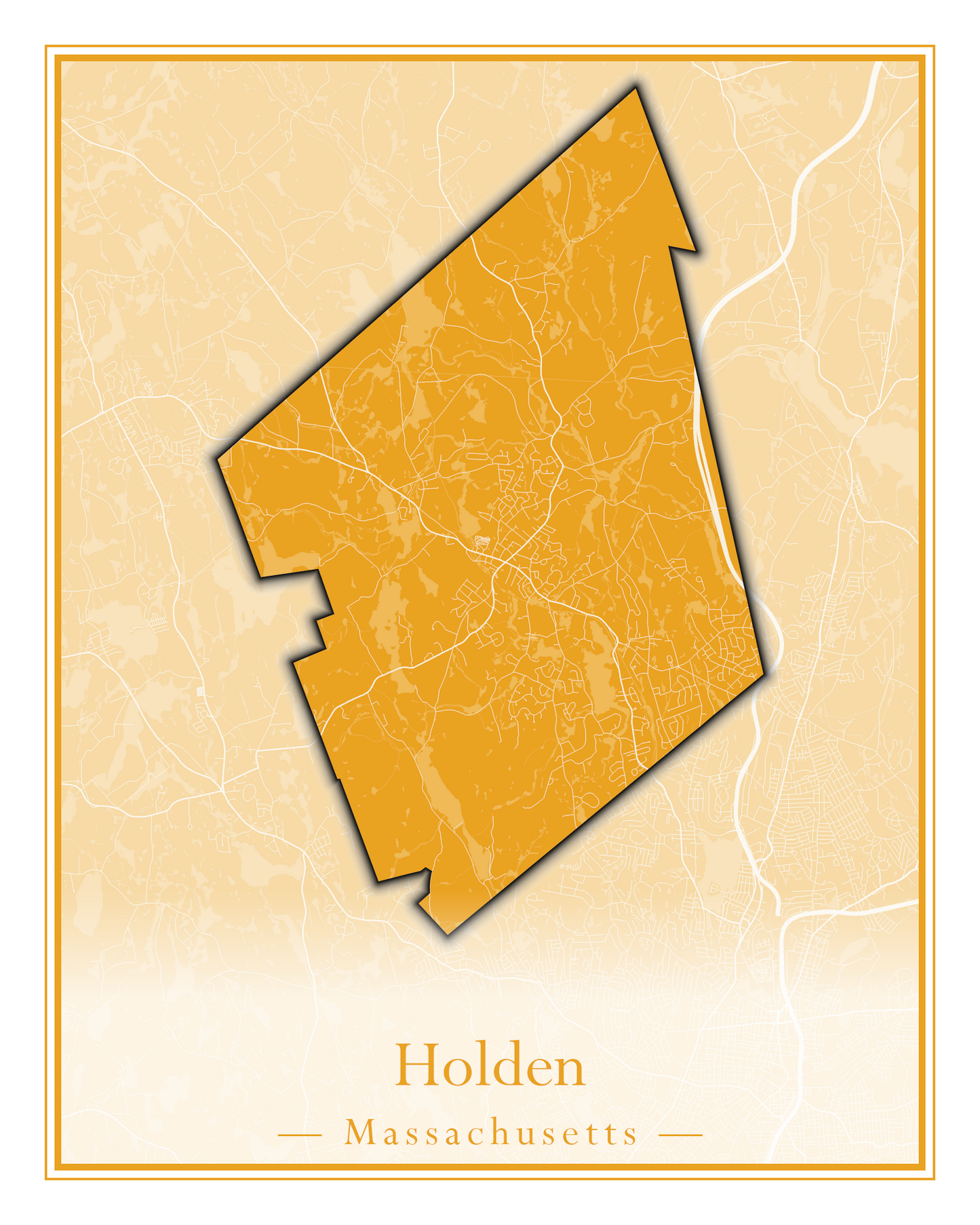 Massachusetts Towns - Street Map (Holbrook - Holliston)