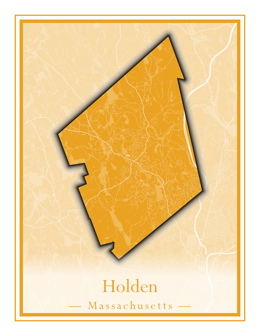 Massachusetts Towns - Street Map (Holbrook - Holliston)