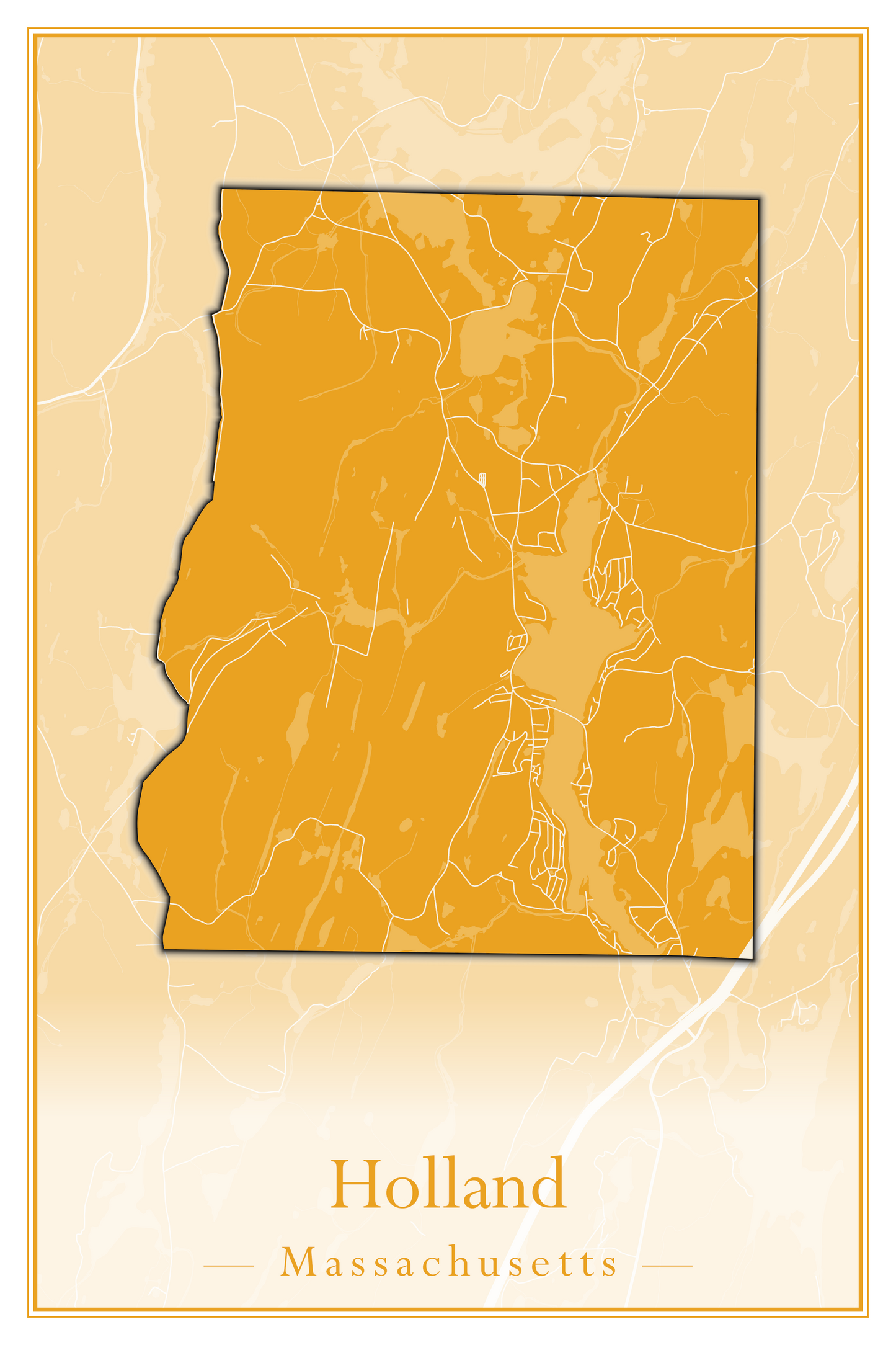 Massachusetts Towns - Street Map (Holbrook - Holliston)