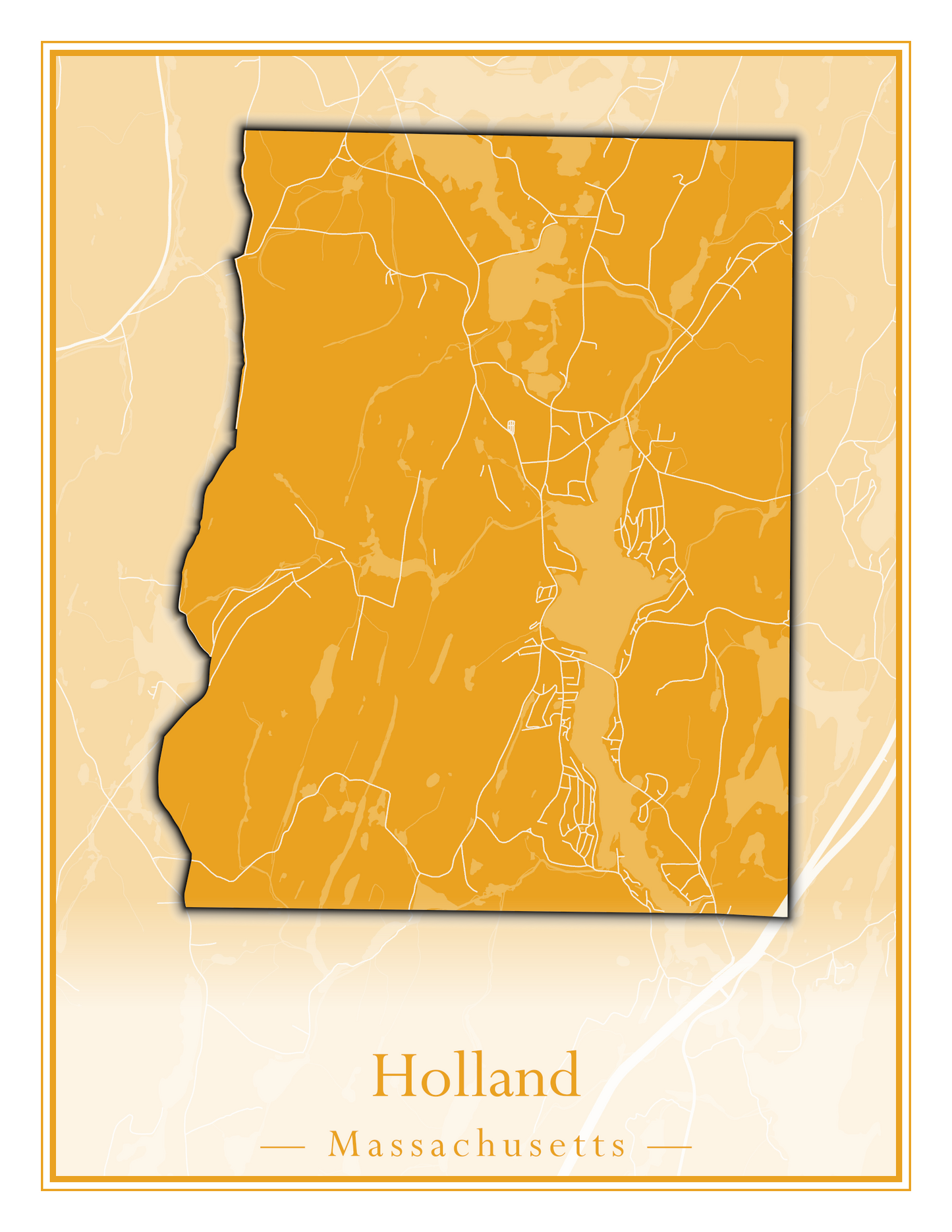 Massachusetts Towns - Street Map (Holbrook - Holliston)