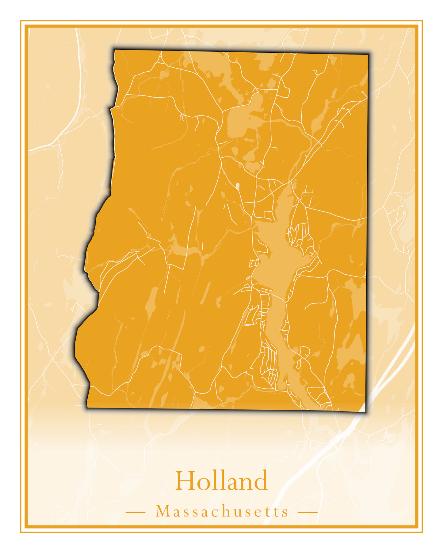 Massachusetts Towns - Street Map (Holbrook - Holliston)