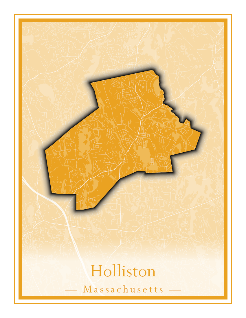 Massachusetts Towns - Street Map (Holbrook - Holliston)