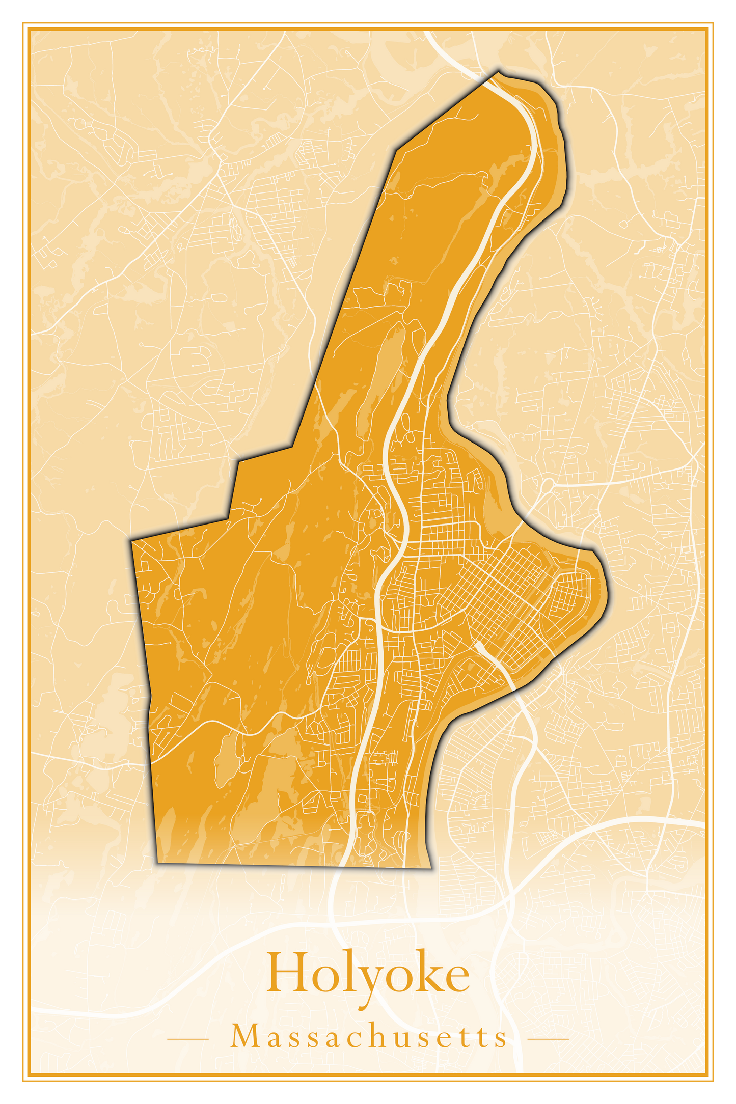 Massachusetts Towns - Street Map (Holyoke - Hubbardston)