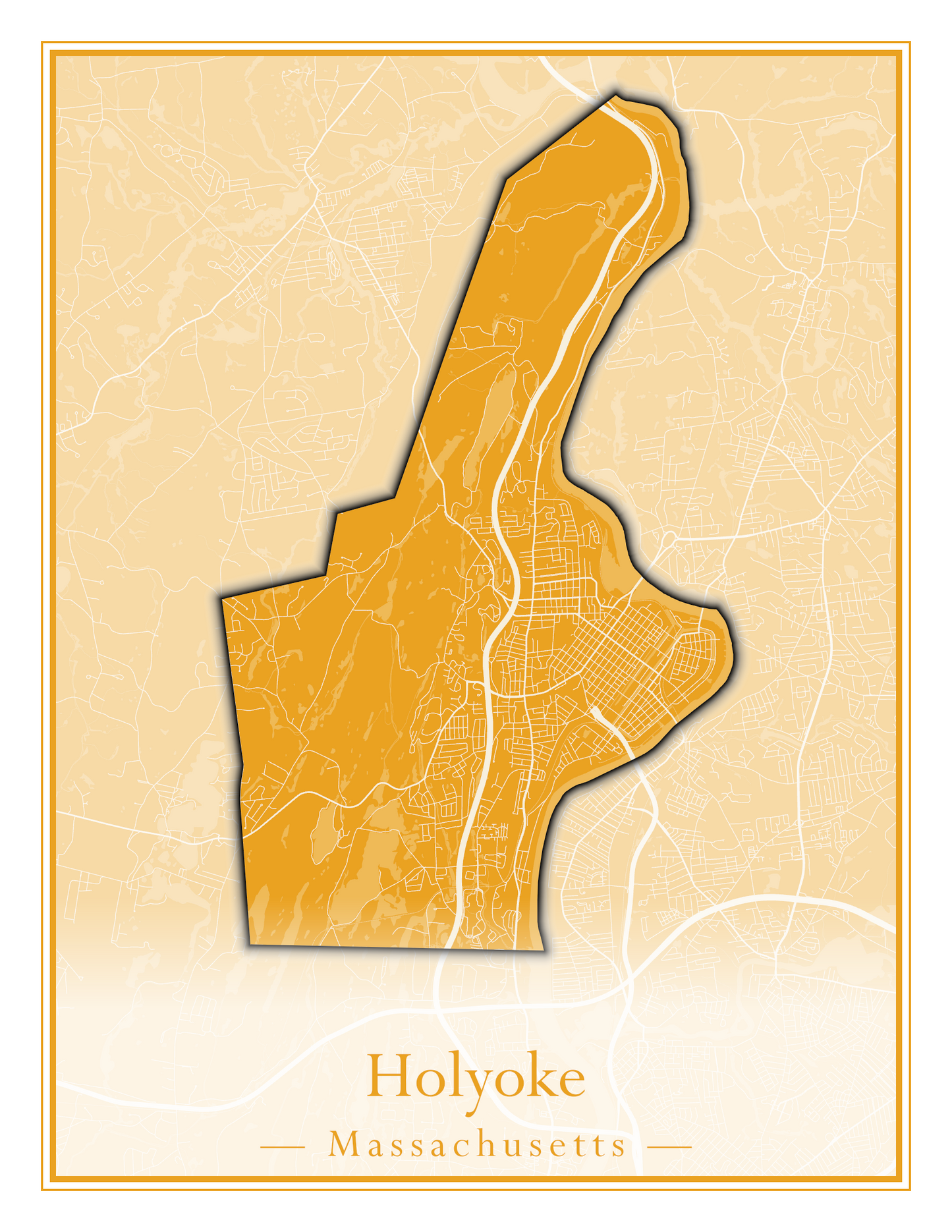 Massachusetts Towns - Street Map (Holyoke - Hubbardston)