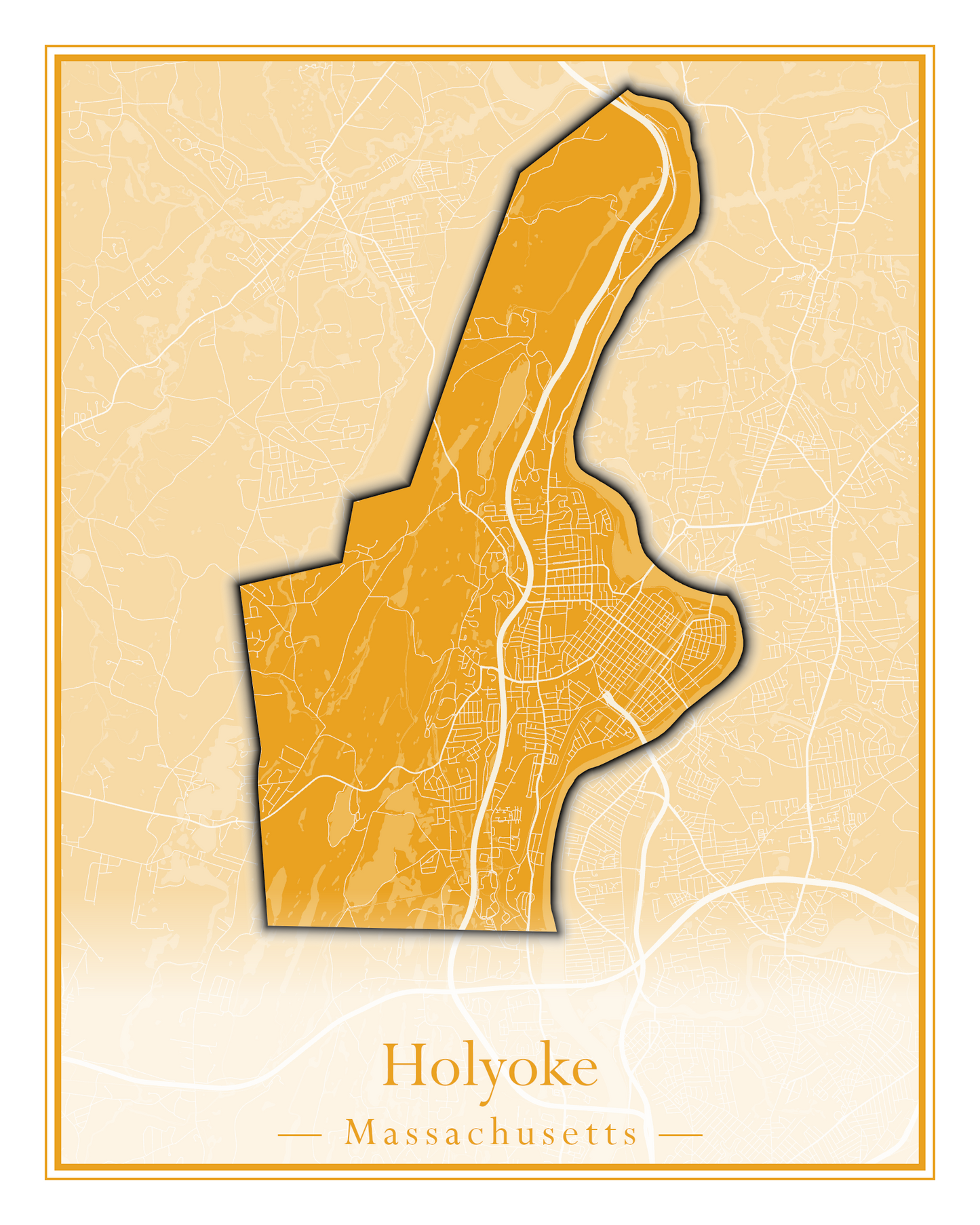 Massachusetts Towns - Street Map (Holyoke - Hubbardston)