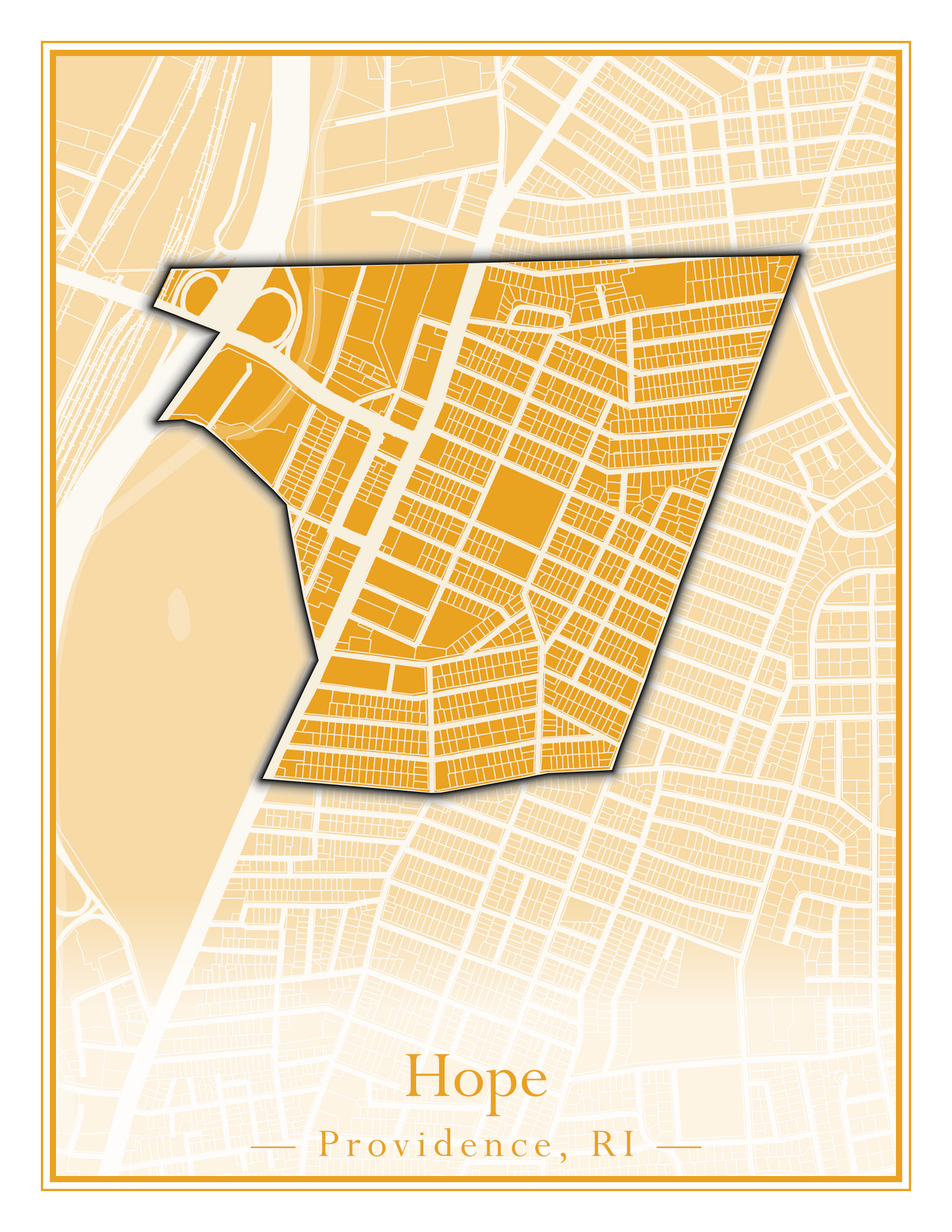 Providence Neighborhoods - Street Map (Hartford - Manton)