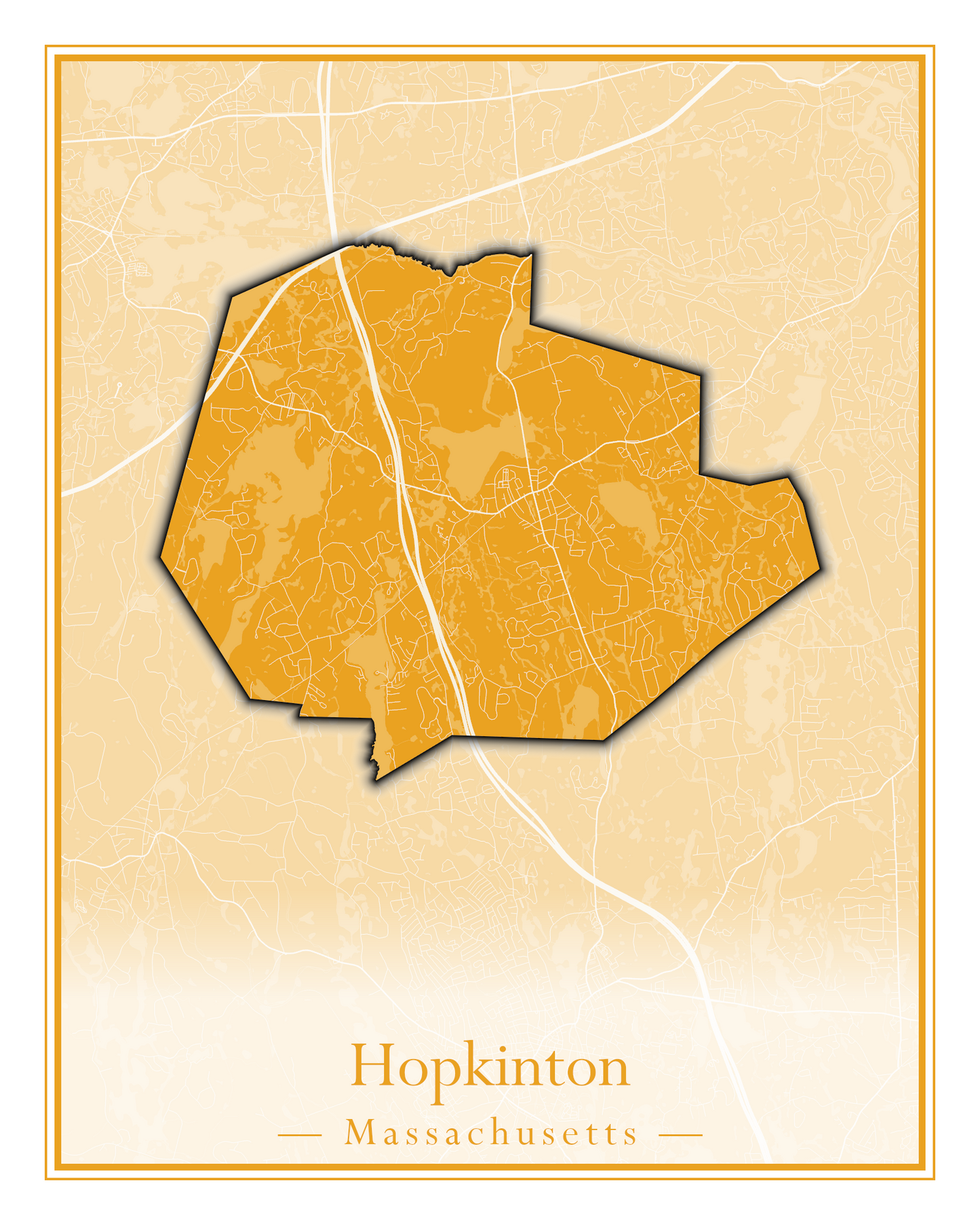 Massachusetts Towns - Street Map (Holyoke - Hubbardston)