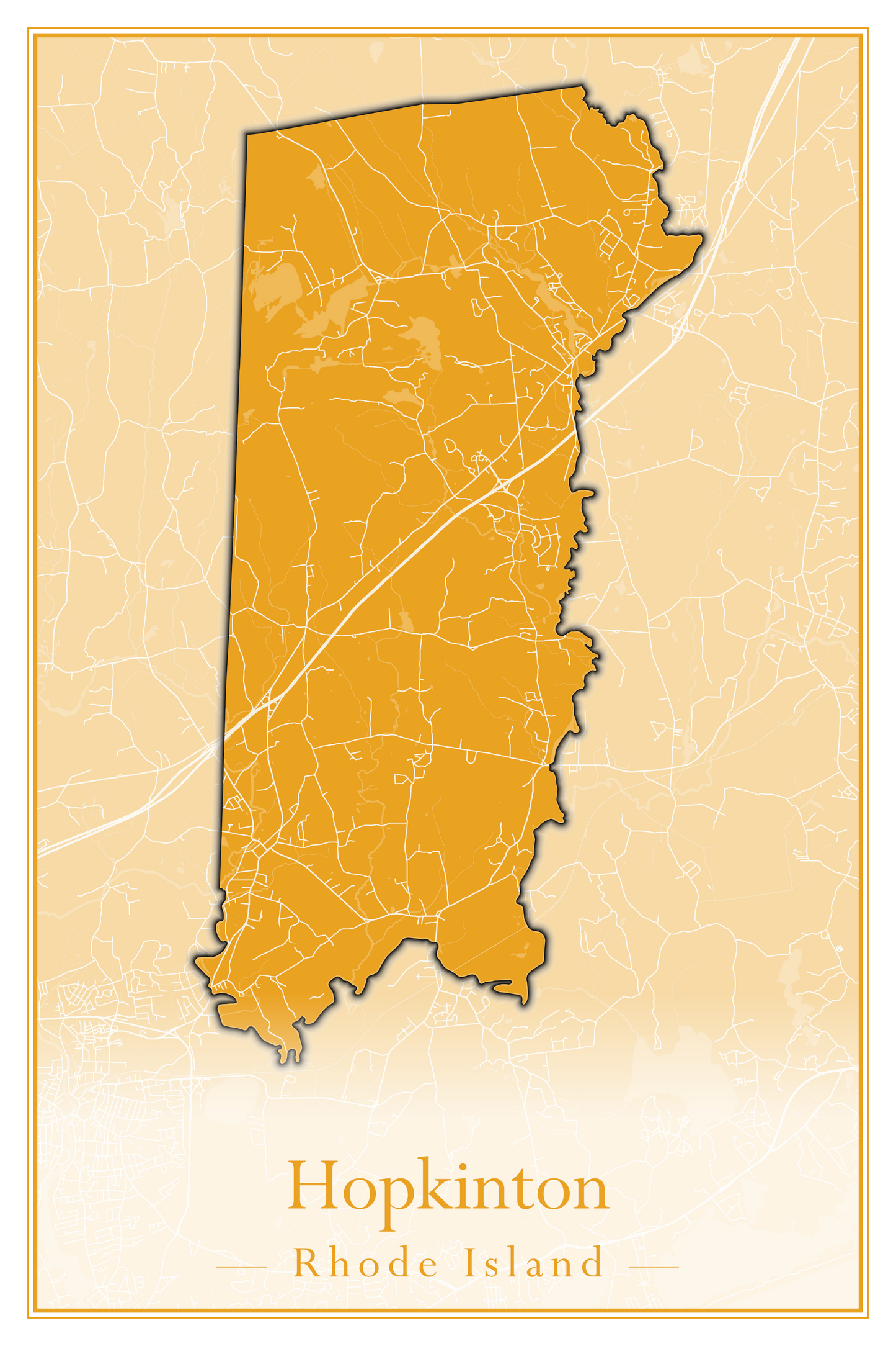 Rhode Island Towns - Street Map (Glocester - Johnston)