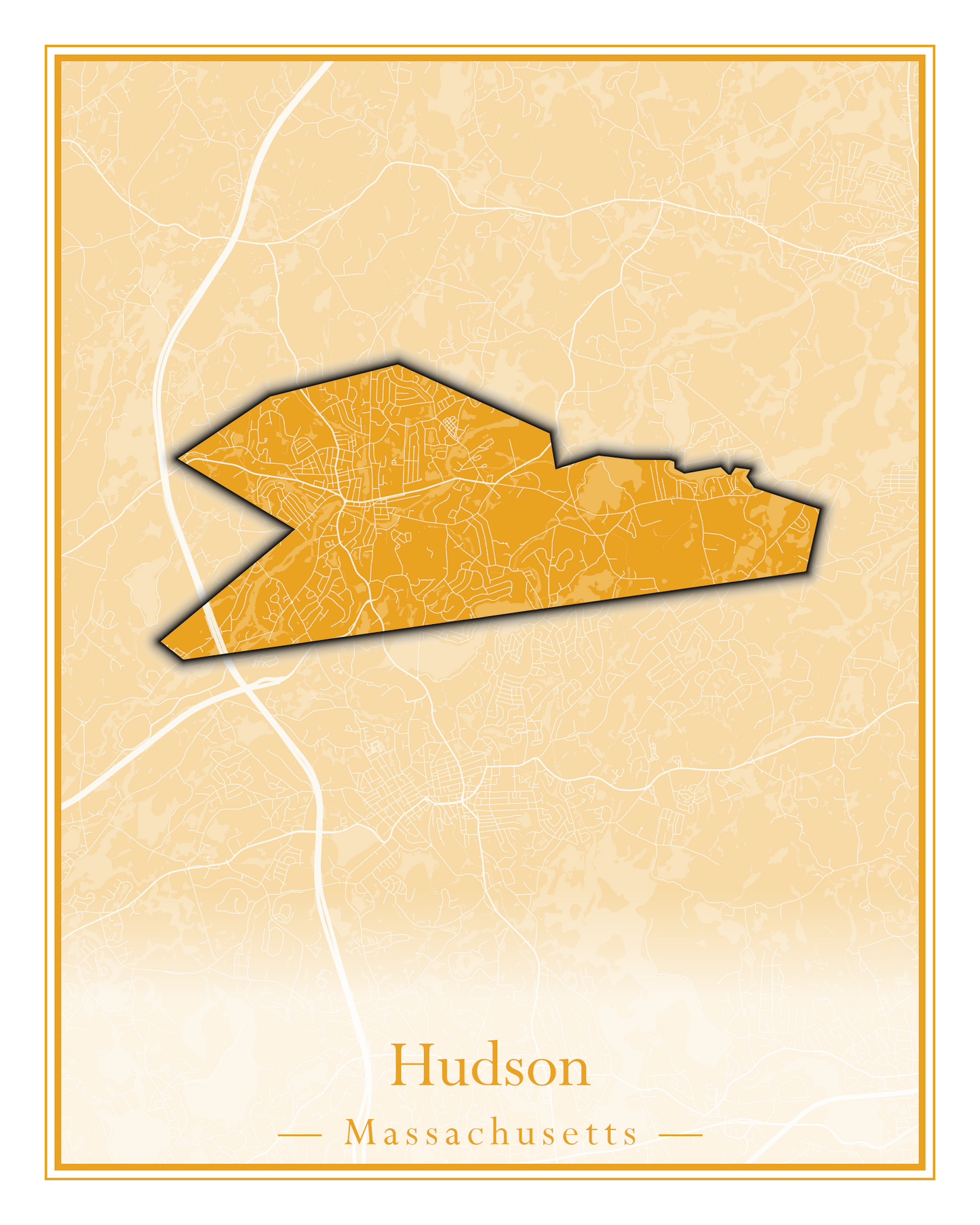 Massachusetts Towns - Street Map (Hudson - Ipswich)