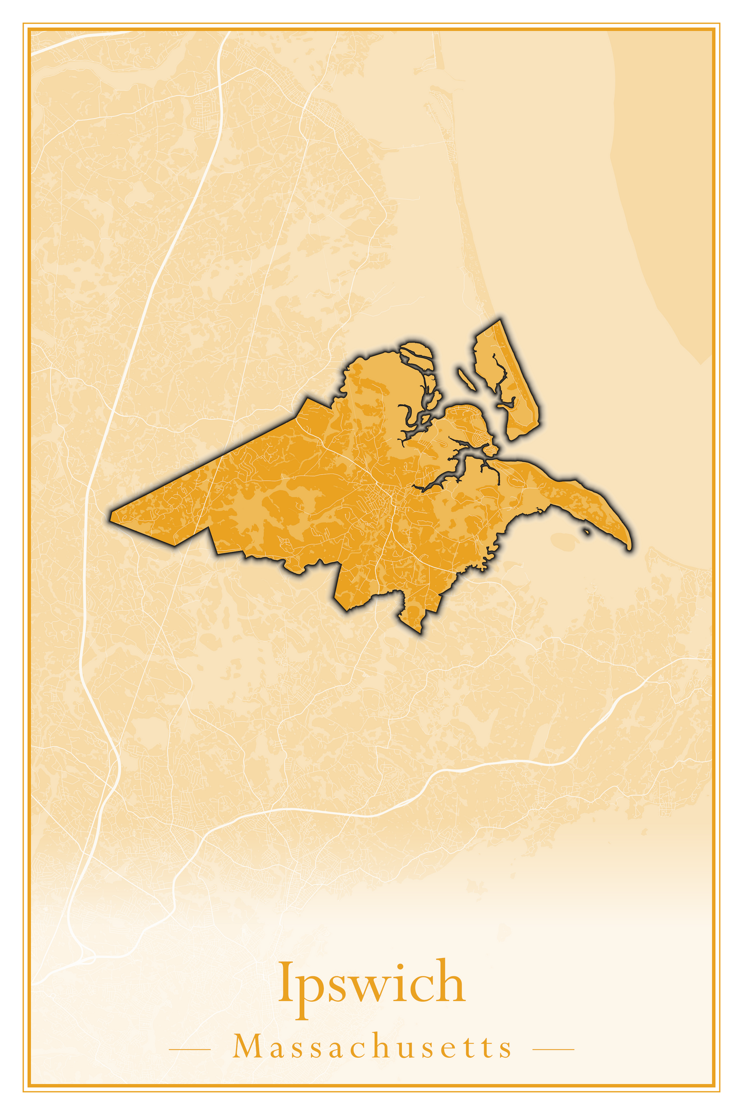 Massachusetts Towns - Street Map (Hudson - Ipswich)