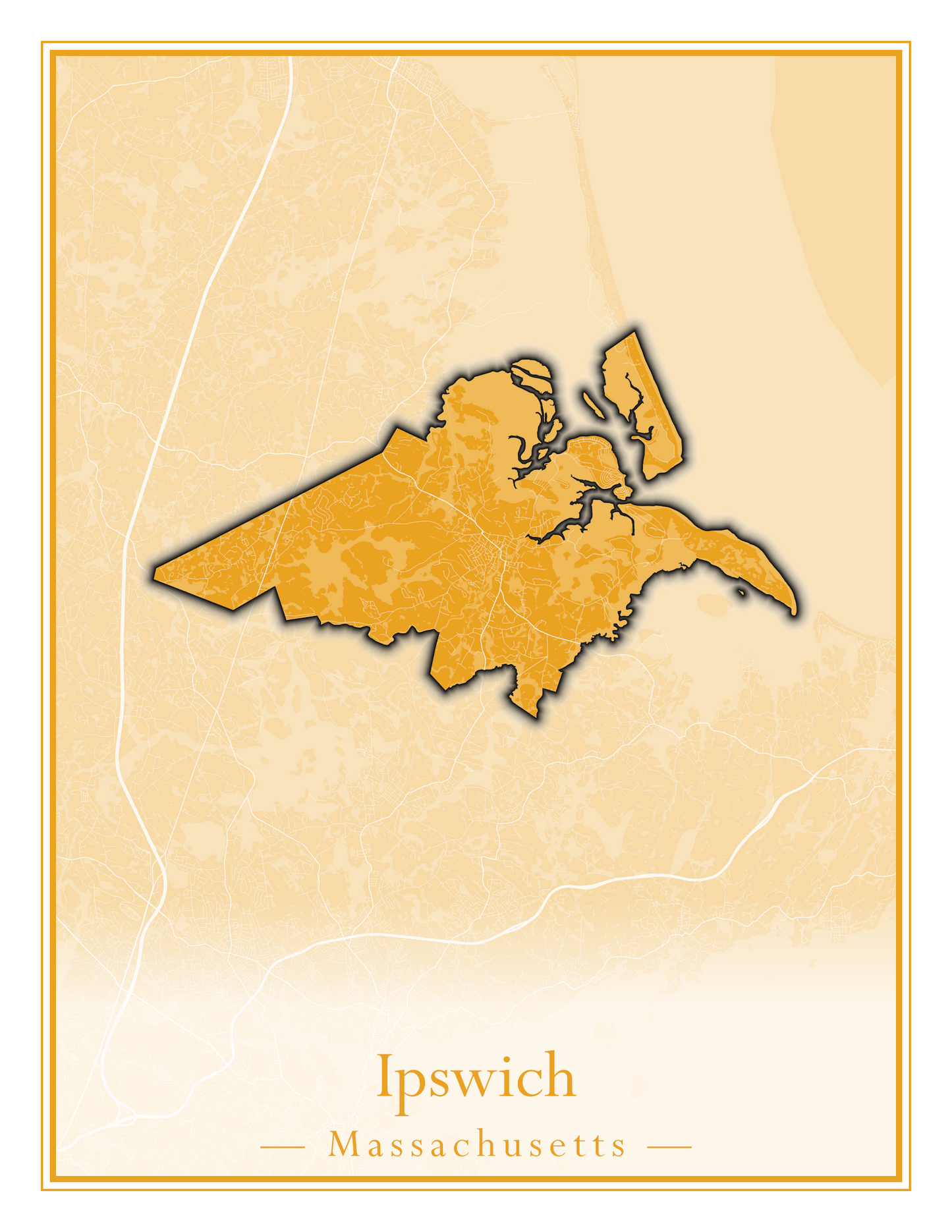 Massachusetts Towns - Street Map (Hudson - Ipswich)