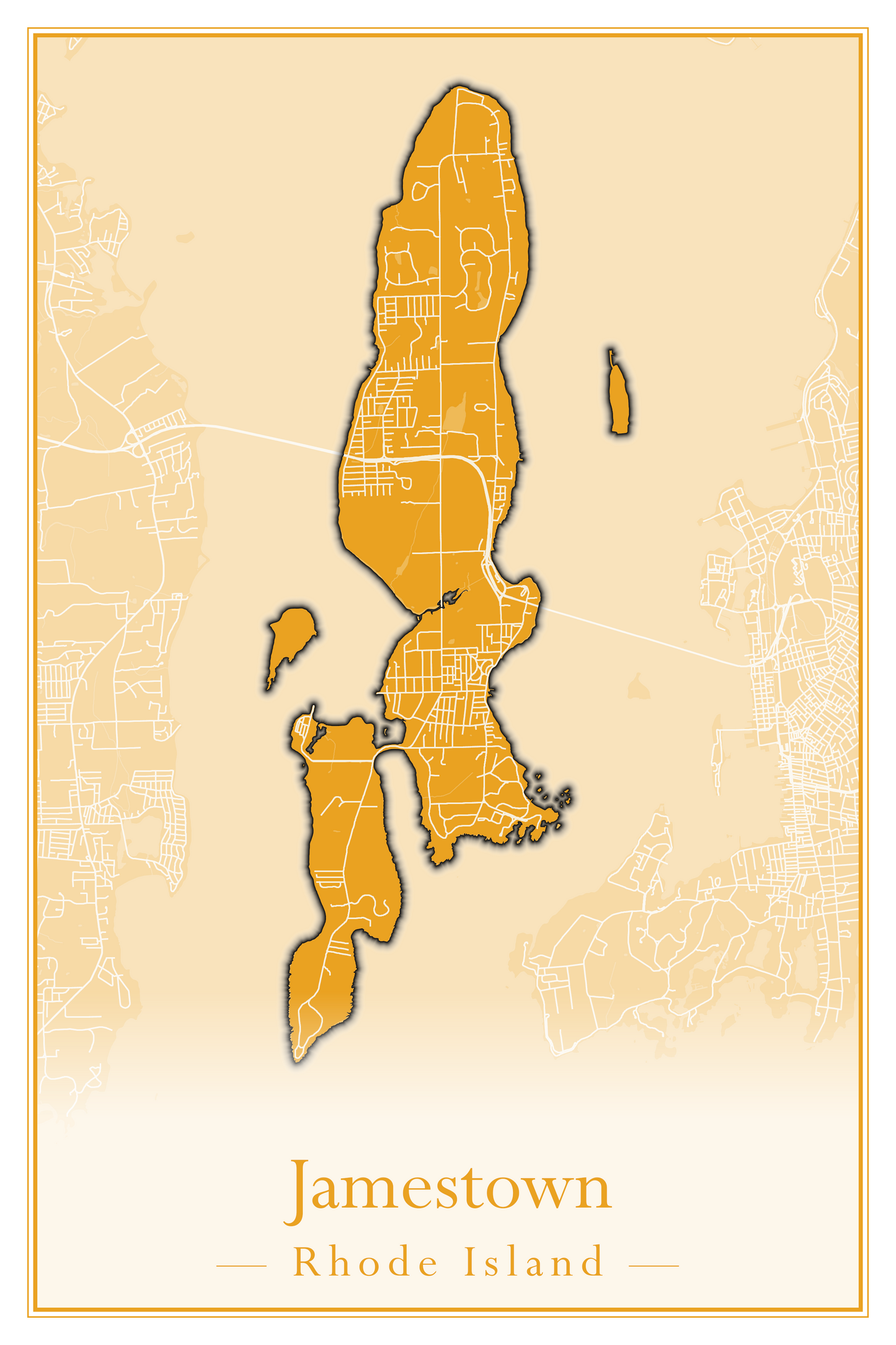 Rhode Island Towns - Street Map (Glocester - Johnston)