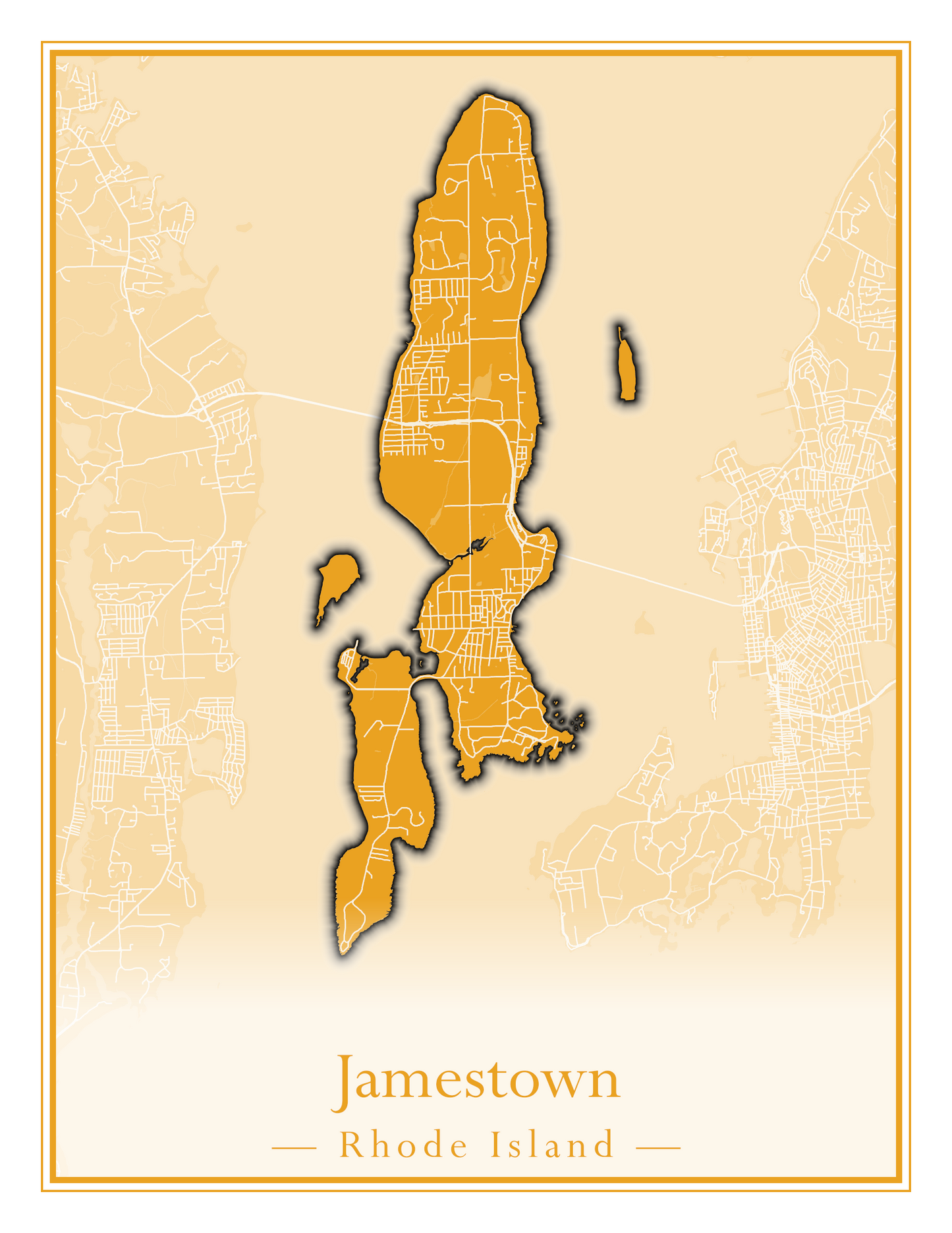 Rhode Island Towns - Street Map (Glocester - Johnston)