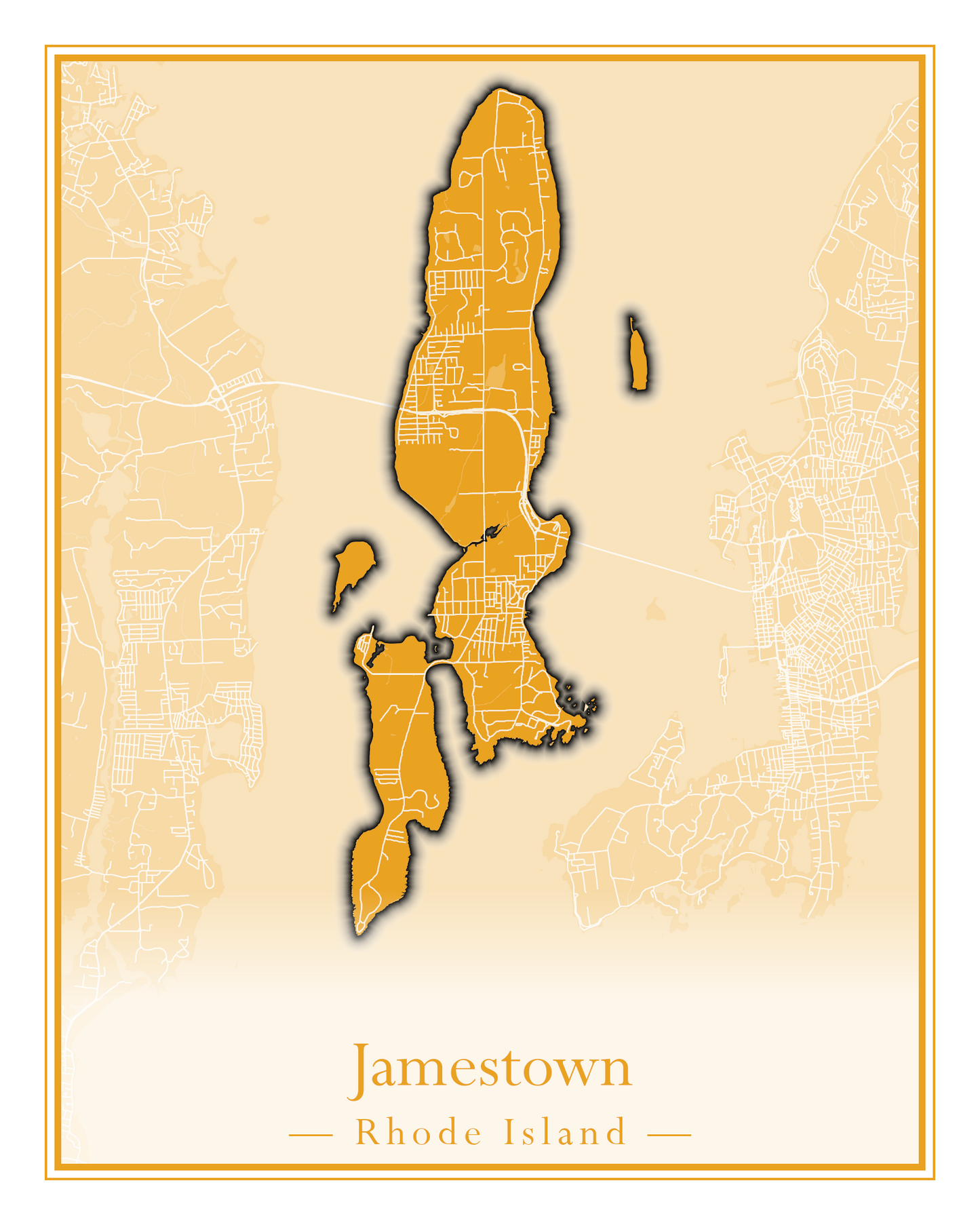 Rhode Island Towns - Street Map (Glocester - Johnston)