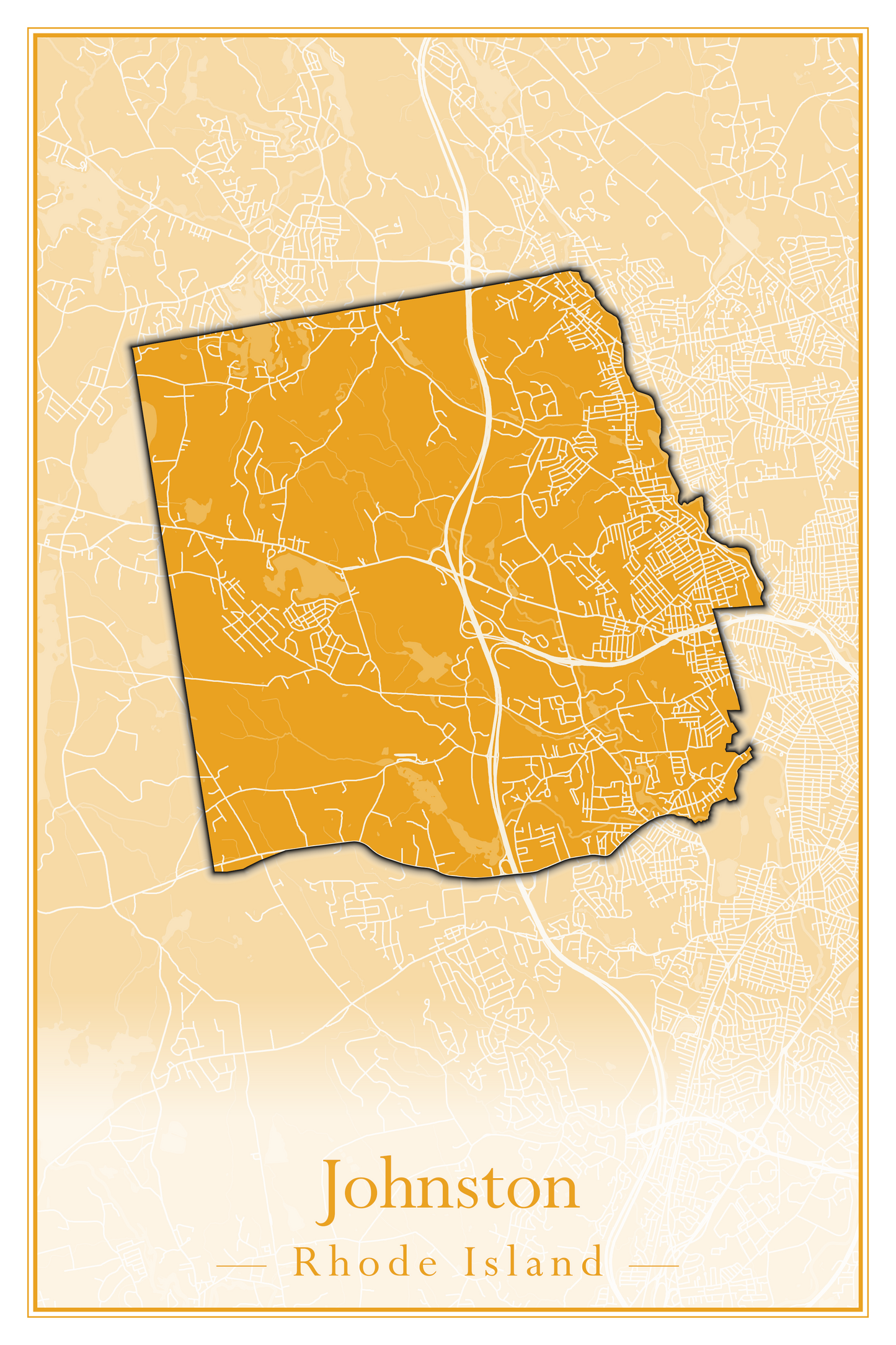 Rhode Island Towns - Street Map (Glocester - Johnston)