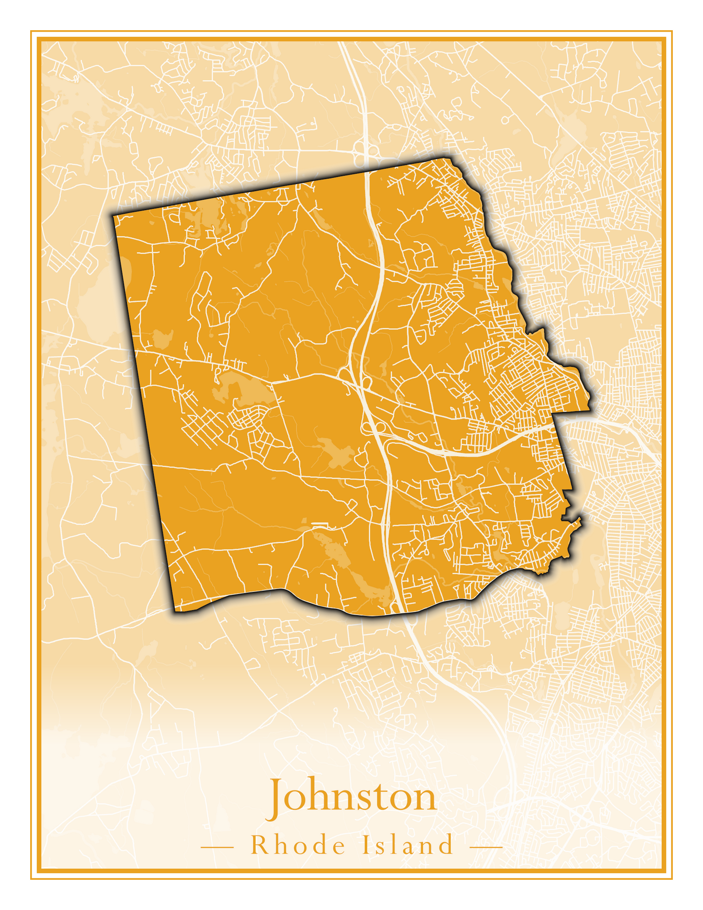 Rhode Island Towns - Street Map (Glocester - Johnston)