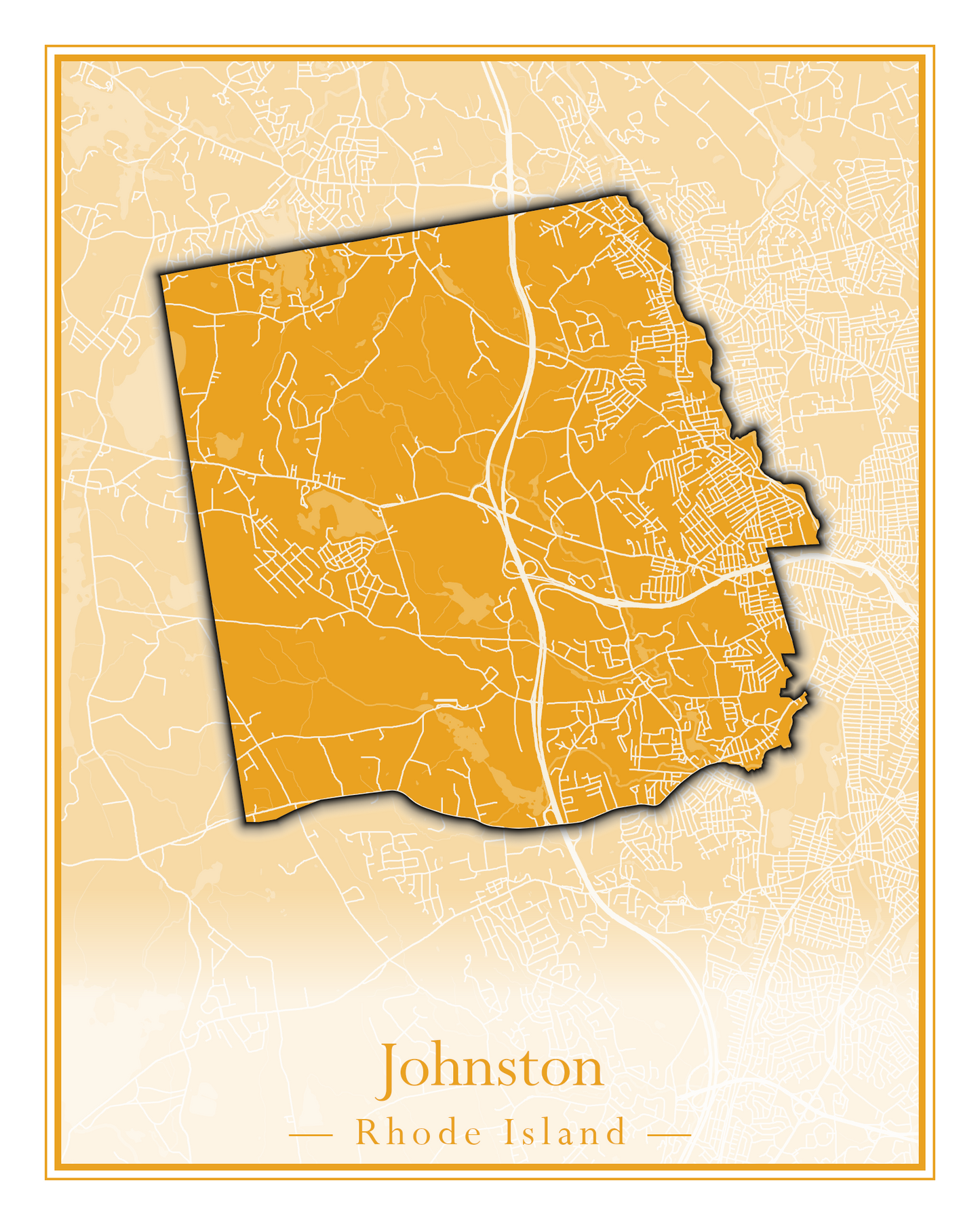 Rhode Island Towns - Street Map (Glocester - Johnston)