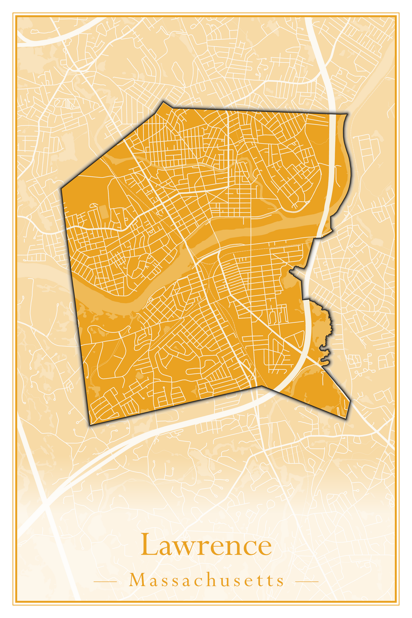 Massachusetts Towns - Street Map (Lawrence - Lenox)