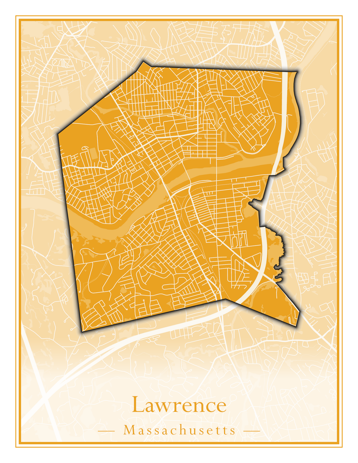 Massachusetts Towns - Street Map (Lawrence - Lenox)