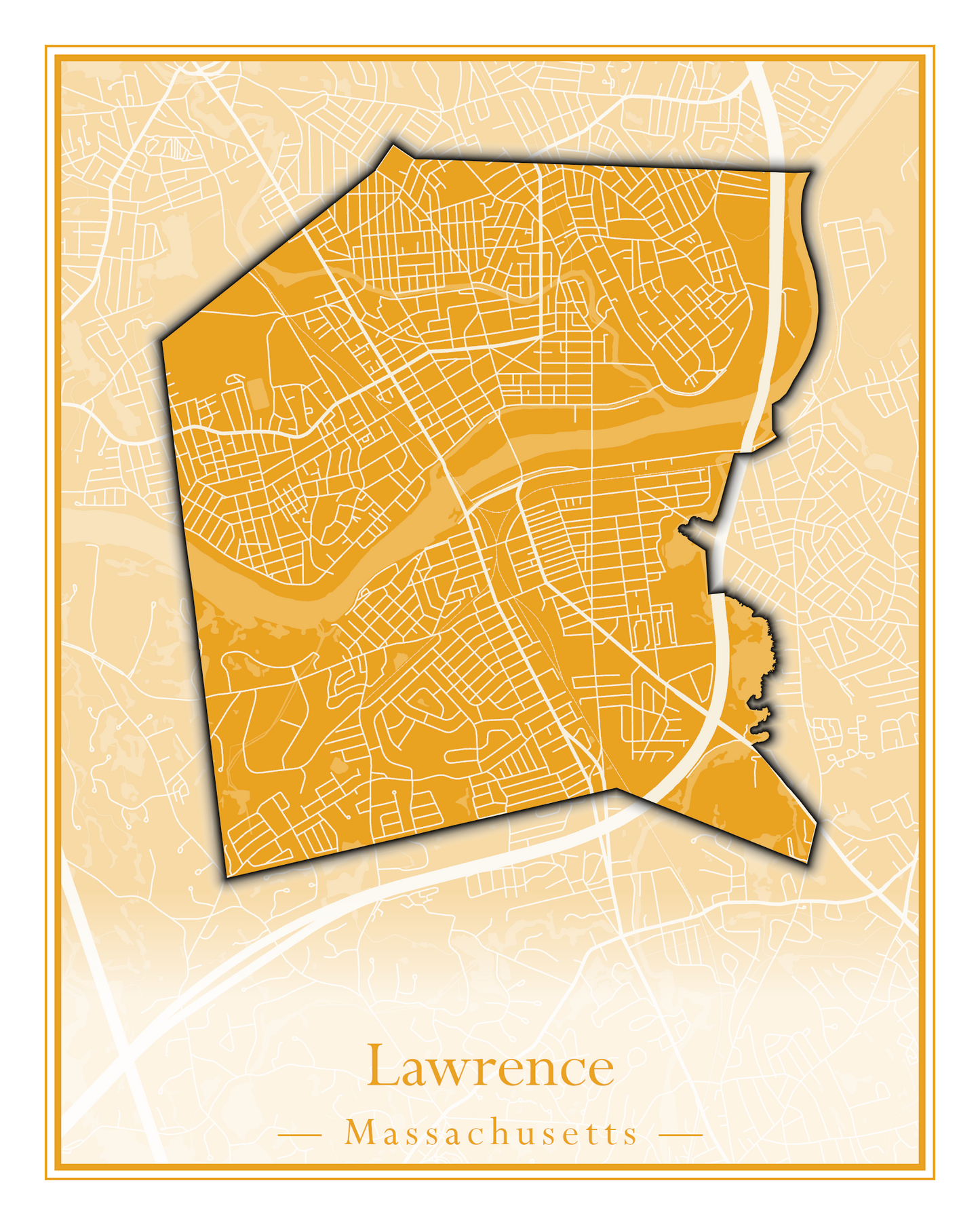 Massachusetts Towns - Street Map (Lawrence - Lenox)