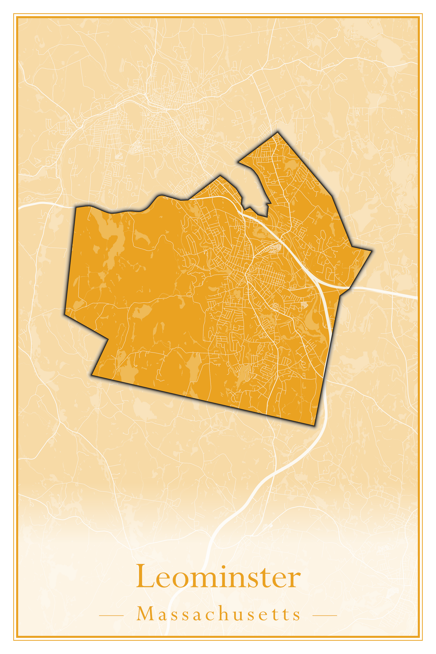 Massachusetts Towns - Street Map (Leominster - Leyden)