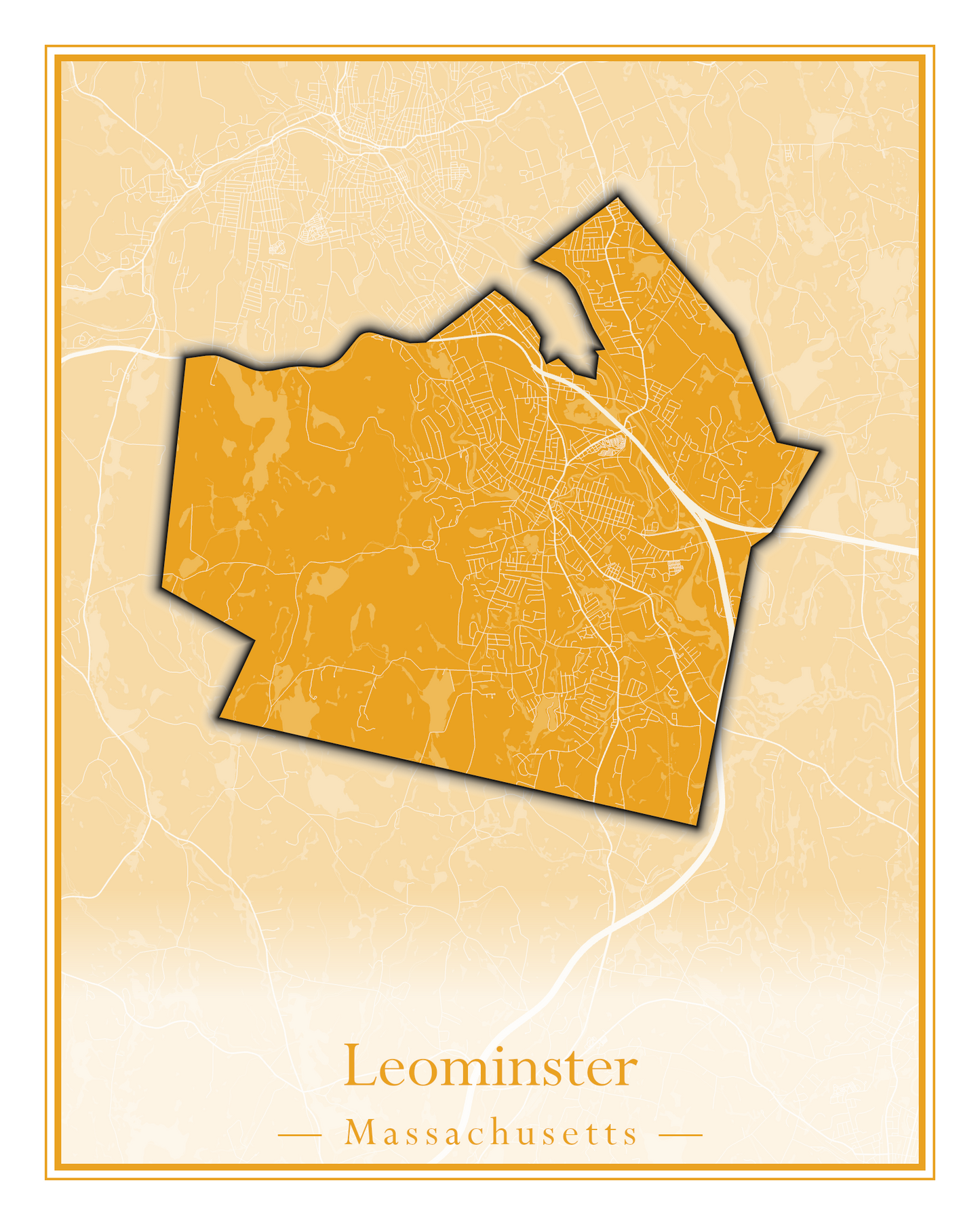 Massachusetts Towns - Street Map (Leominster - Leyden)