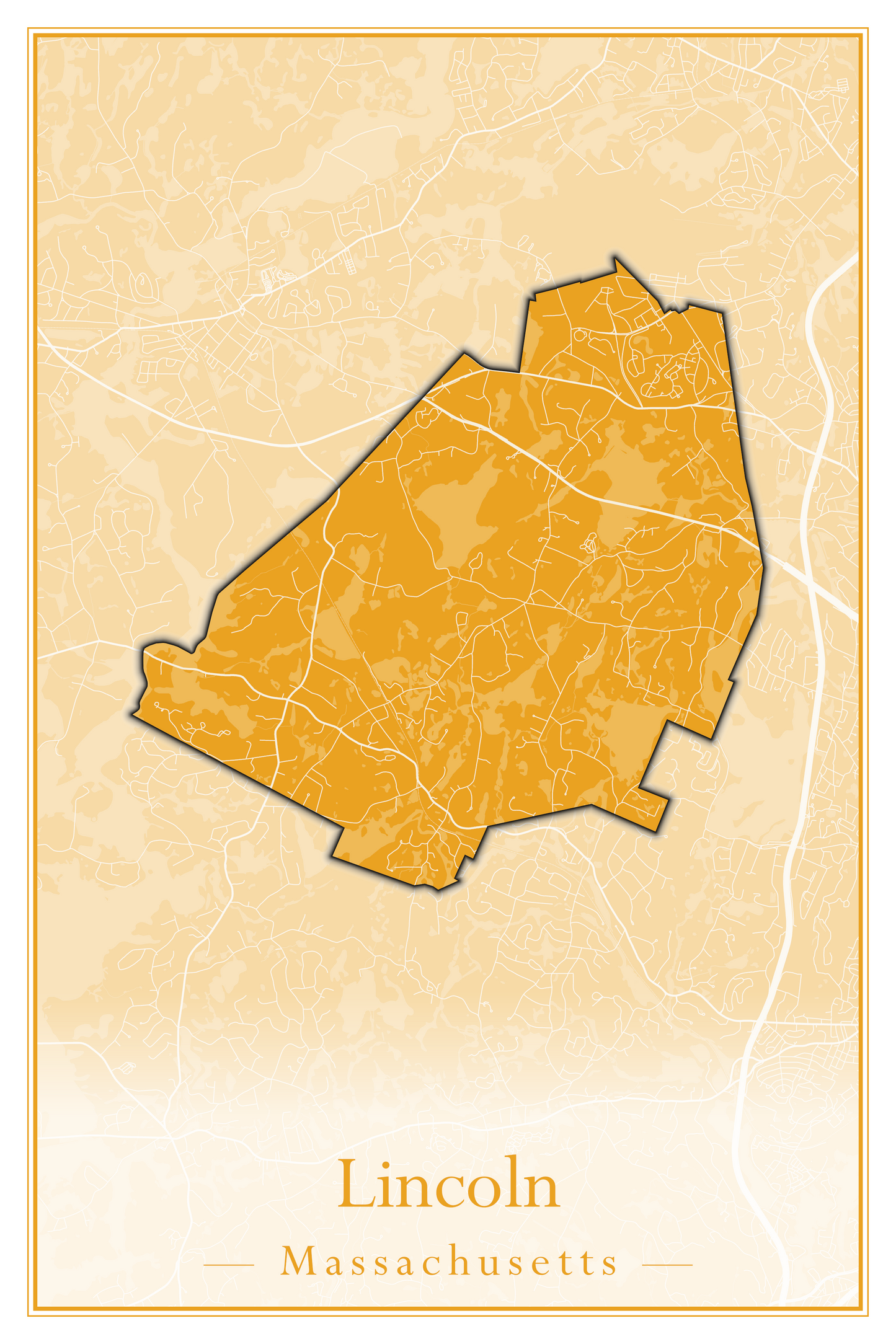 Massachusetts Towns - Street Map (Lincoln - Lowell)