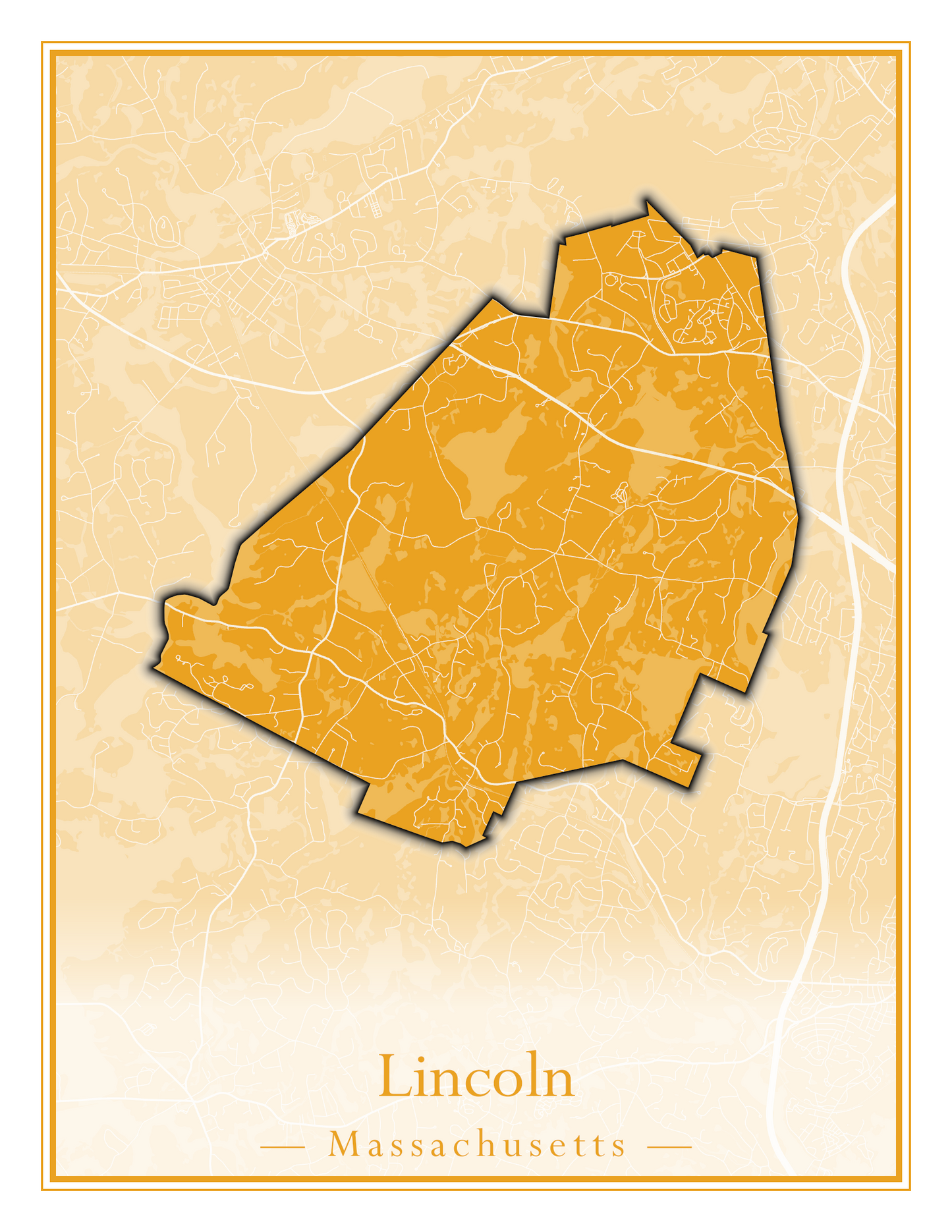 Massachusetts Towns - Street Map (Lincoln - Lowell)