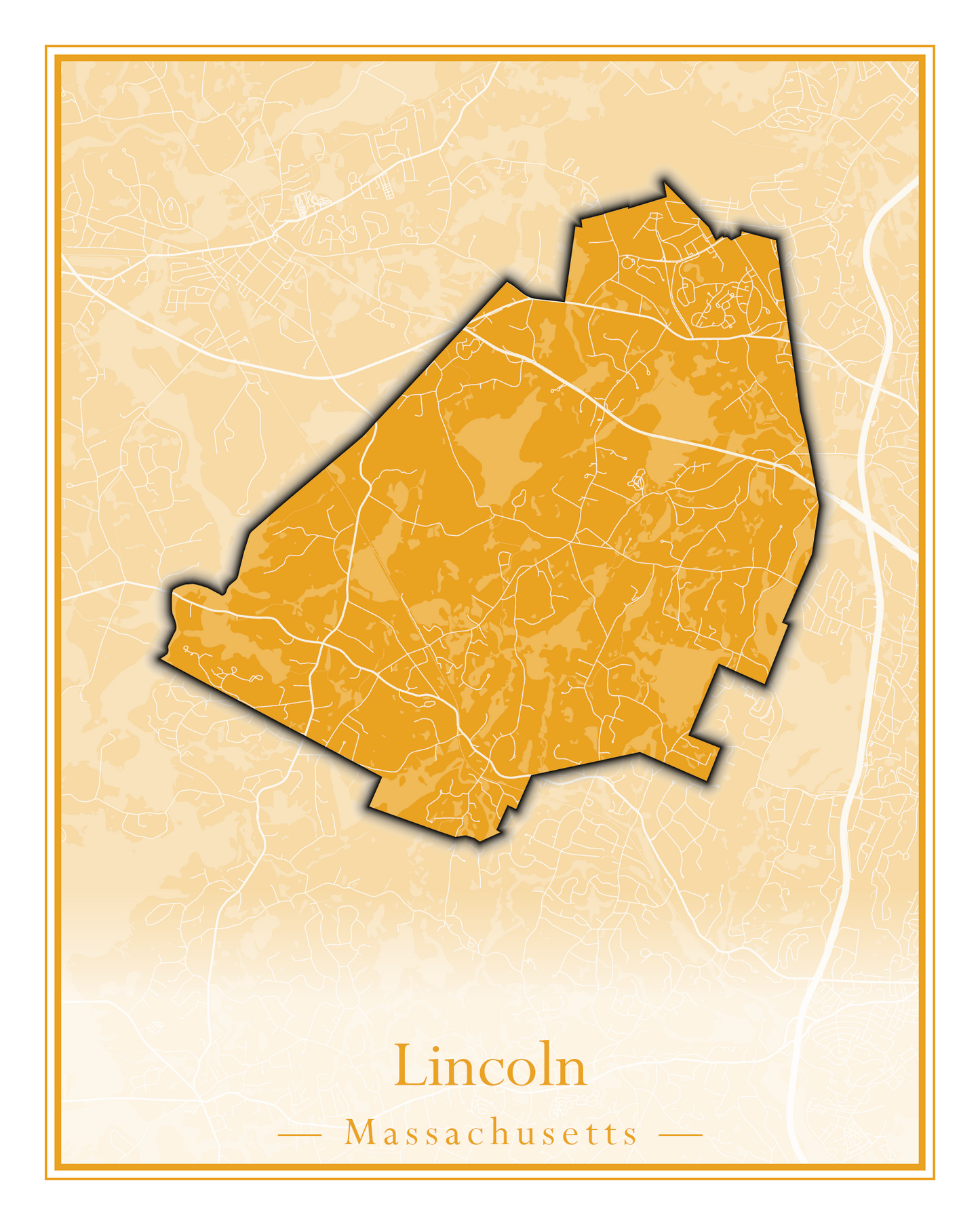 Massachusetts Towns - Street Map (Lincoln - Lowell)