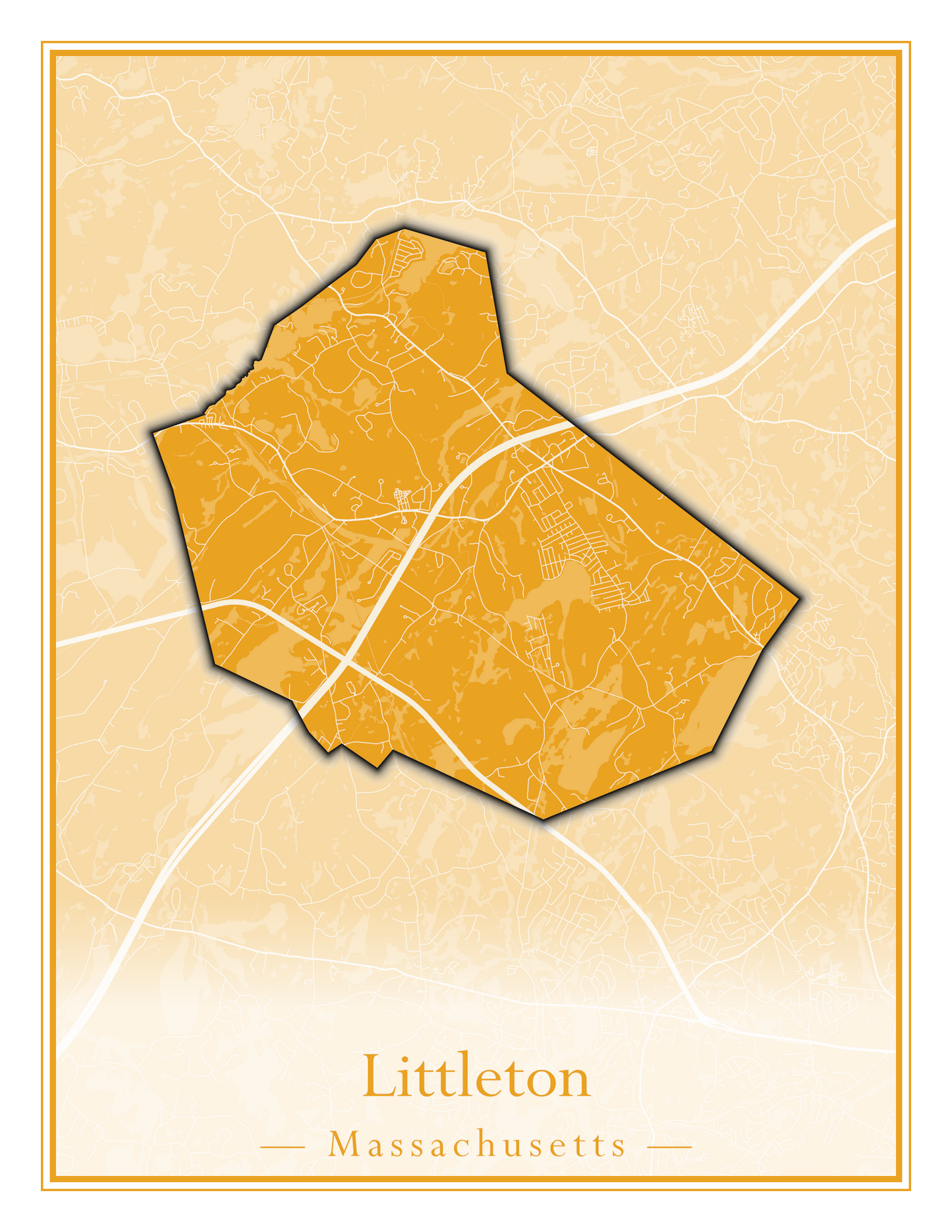 Massachusetts Towns - Street Map (Lincoln - Lowell)